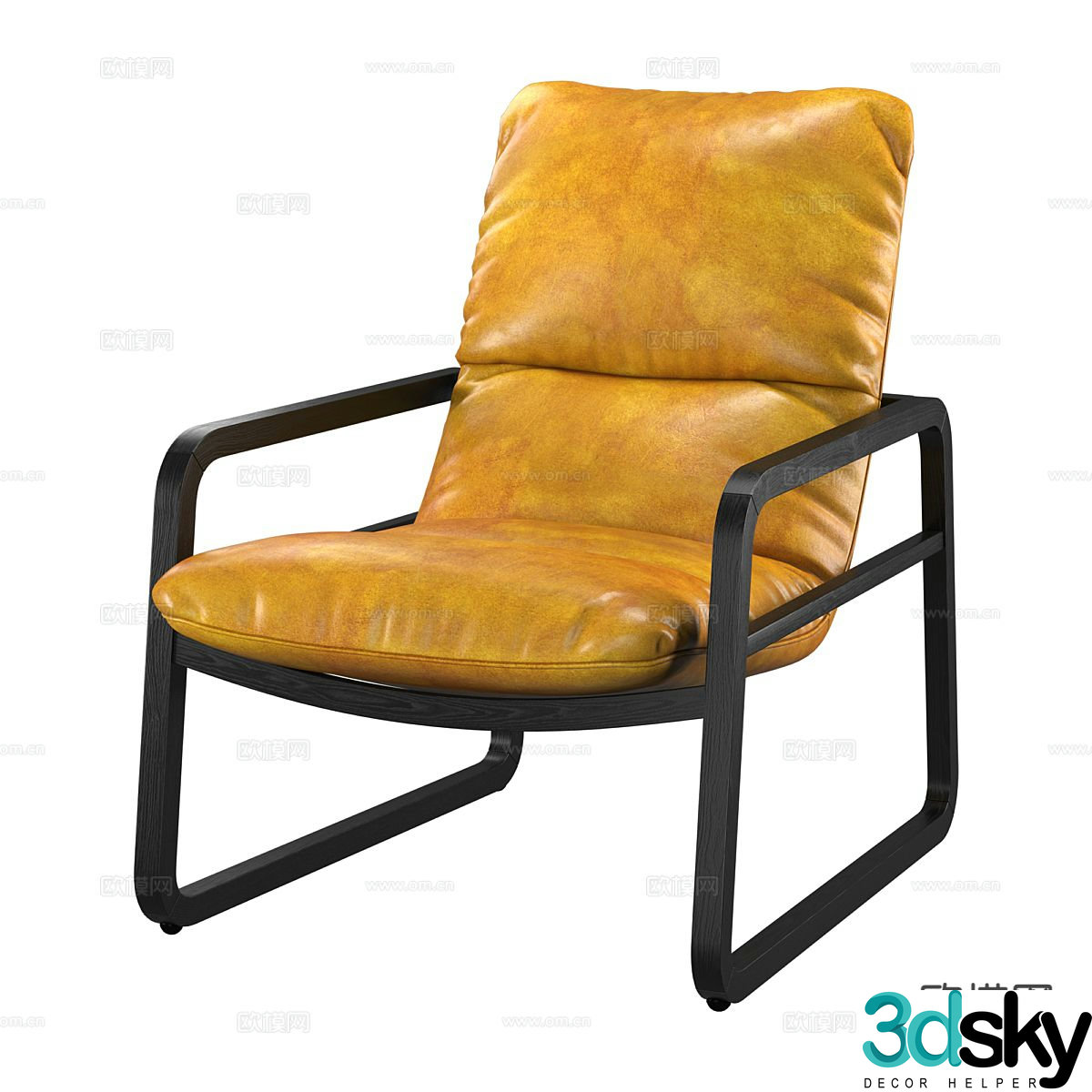 Nordic sofa chair leisure chair 3d model