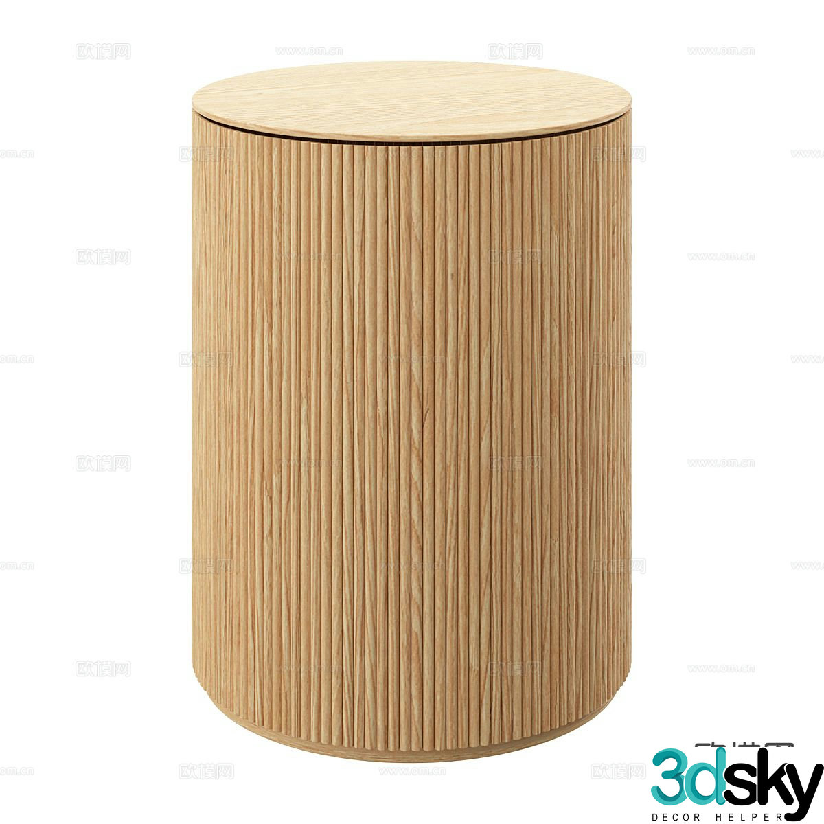 Nordic stool round stool wooden stool 3d model