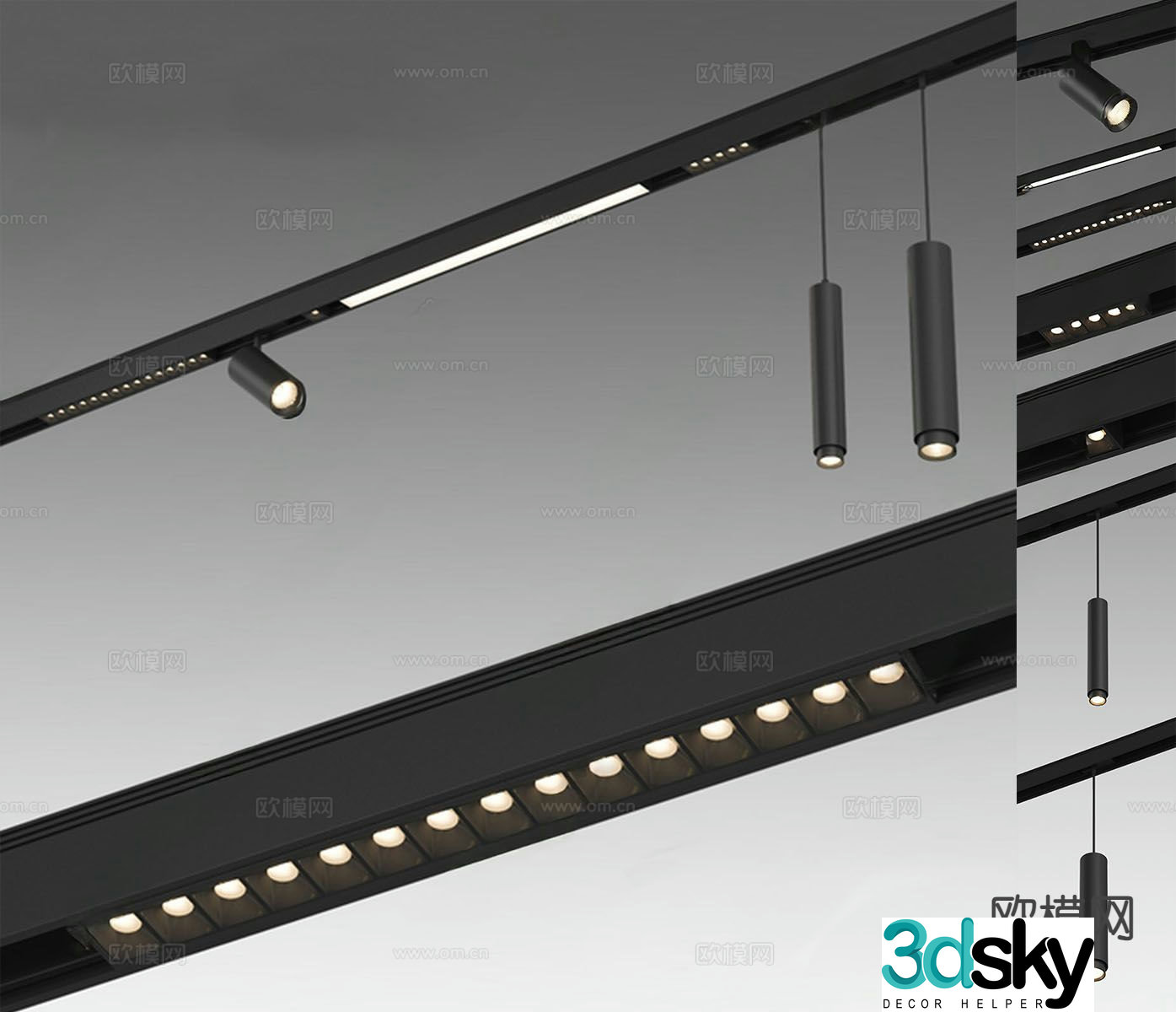 Modern downlight track spotlight 3d model