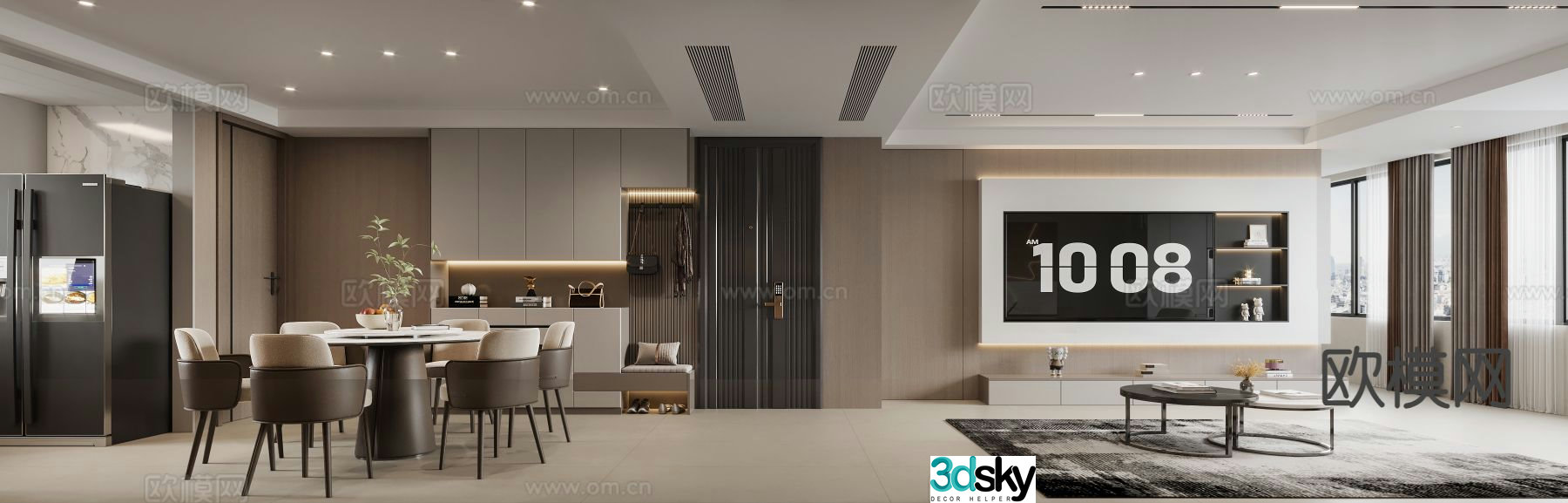 Modern guest restaurant 3d model