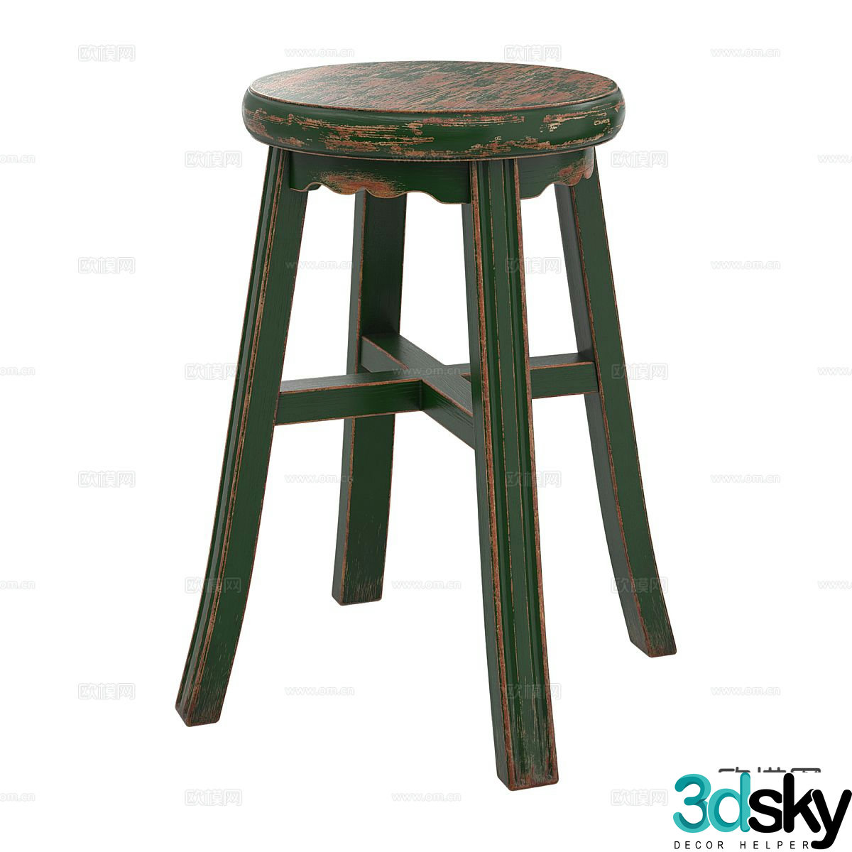 Nordic bar stool bar stool high stool 3d model