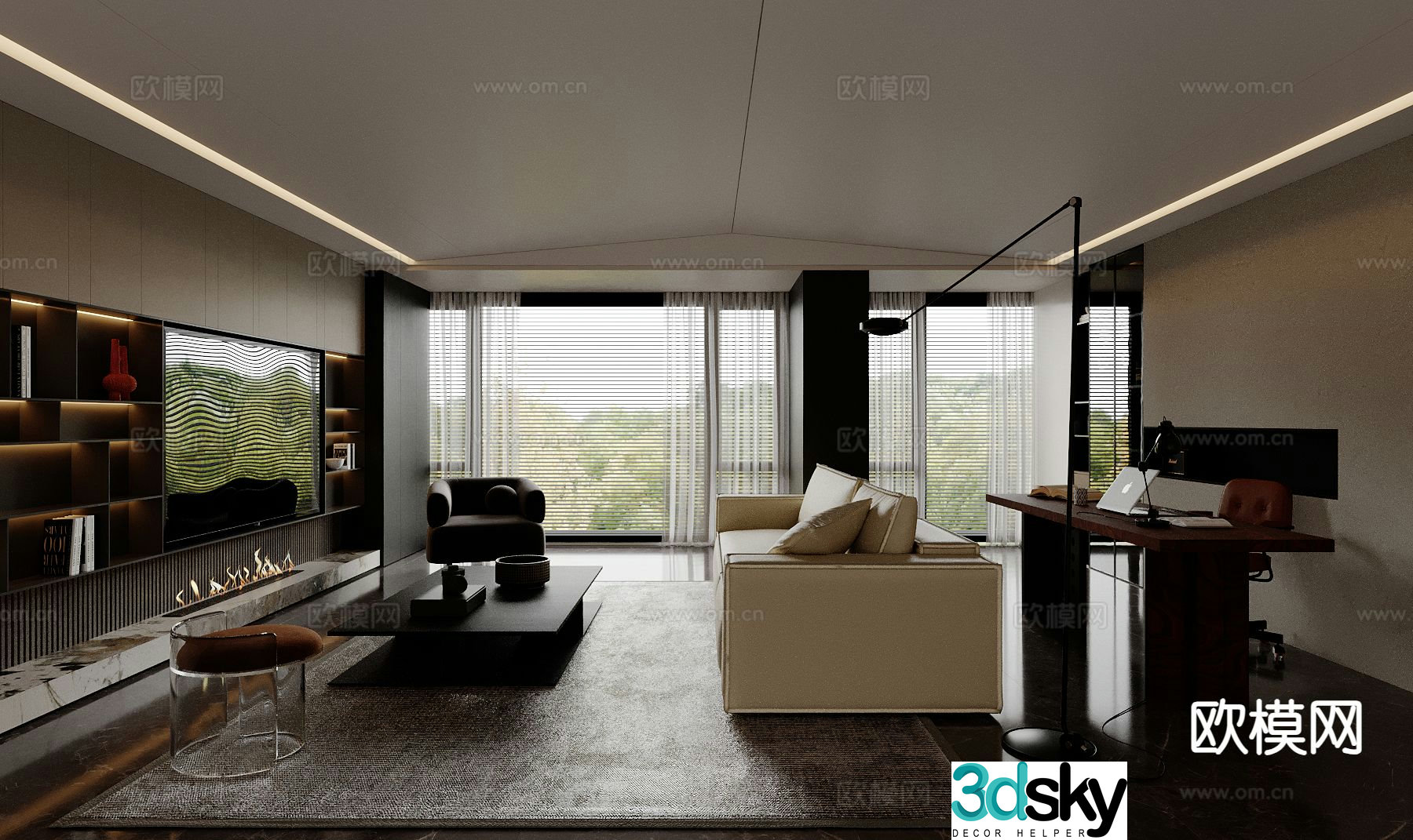 Italian living room 3d model