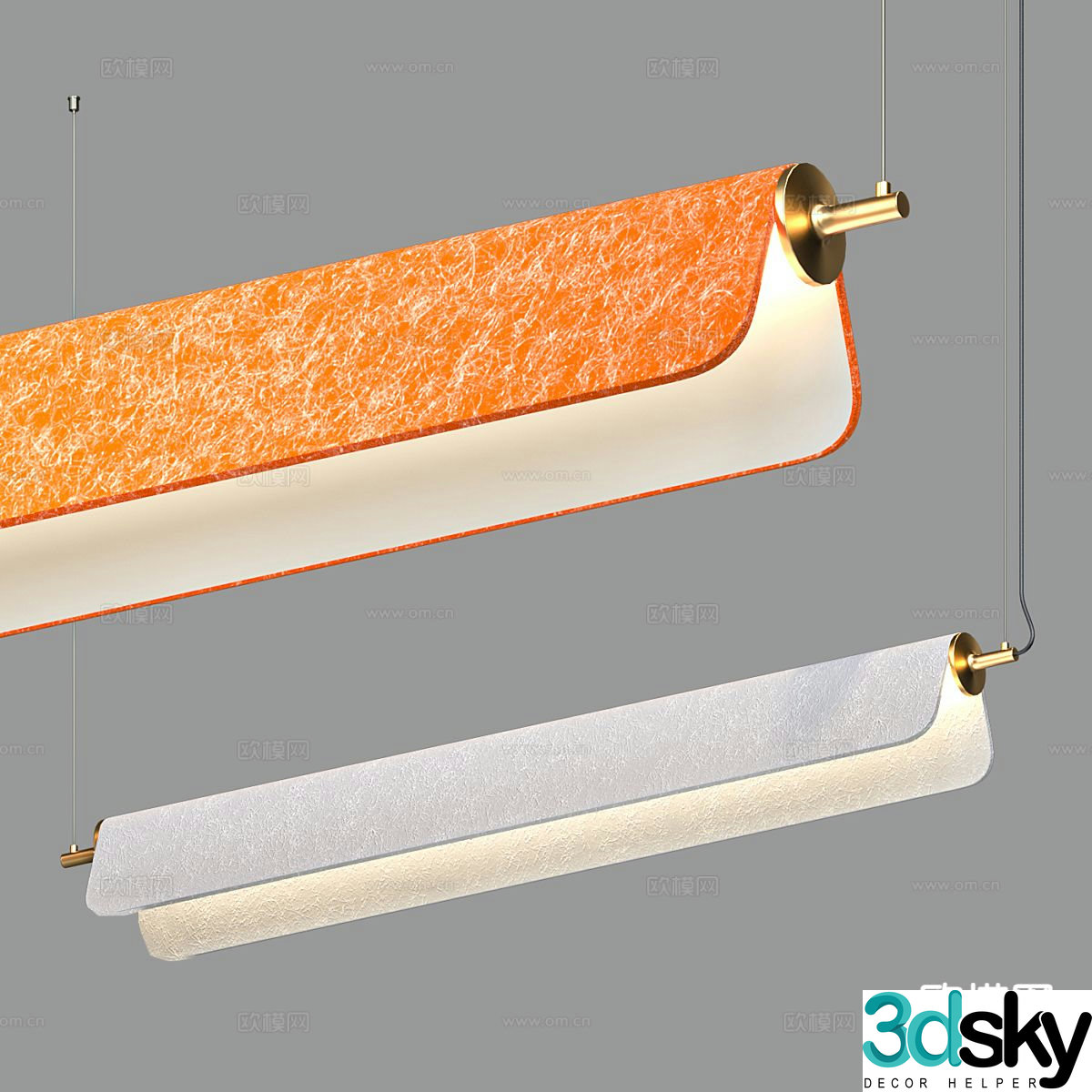 Light luxury chandelier long chandelier 3d model