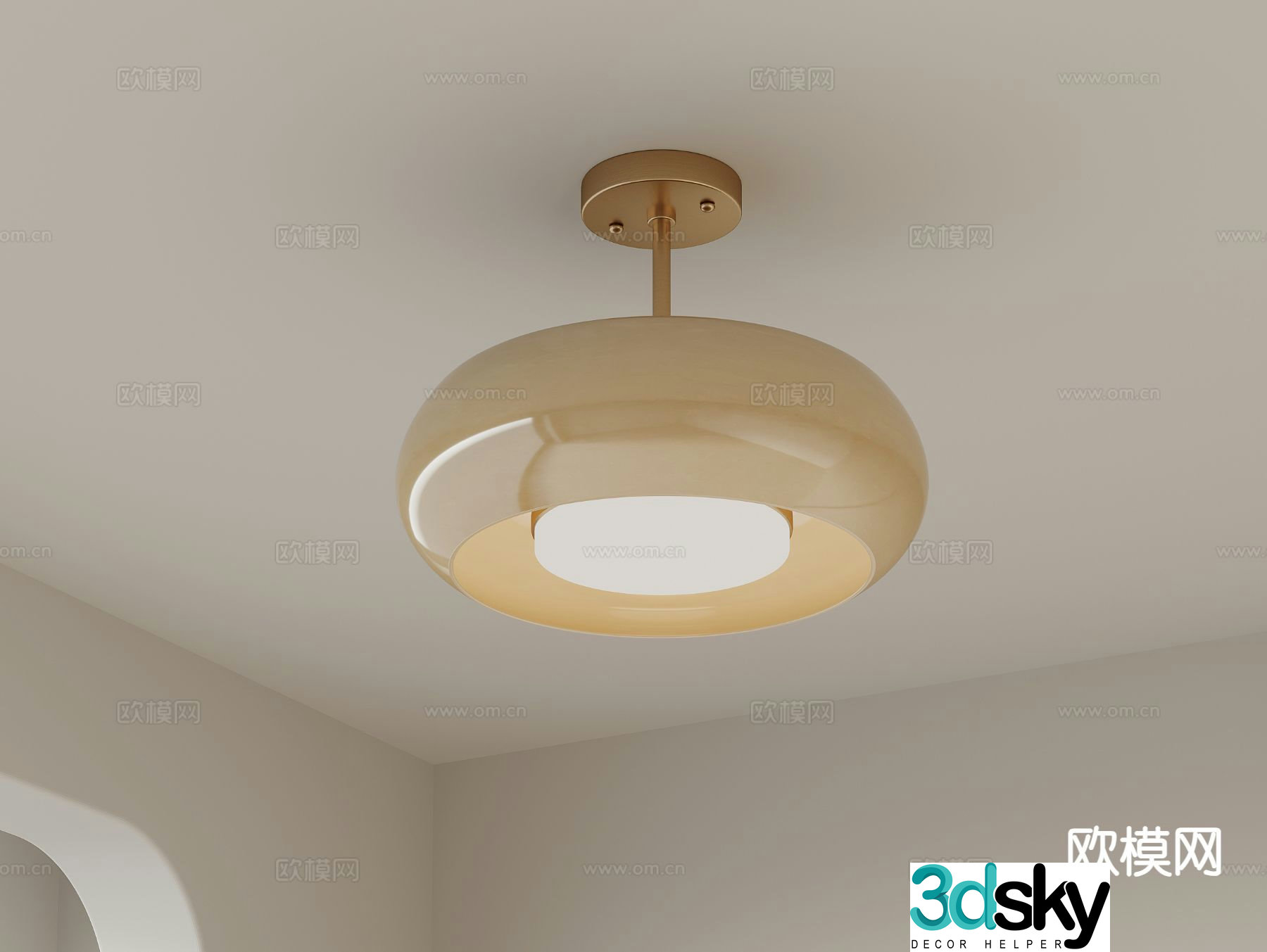 Cream style chandelier 3d model