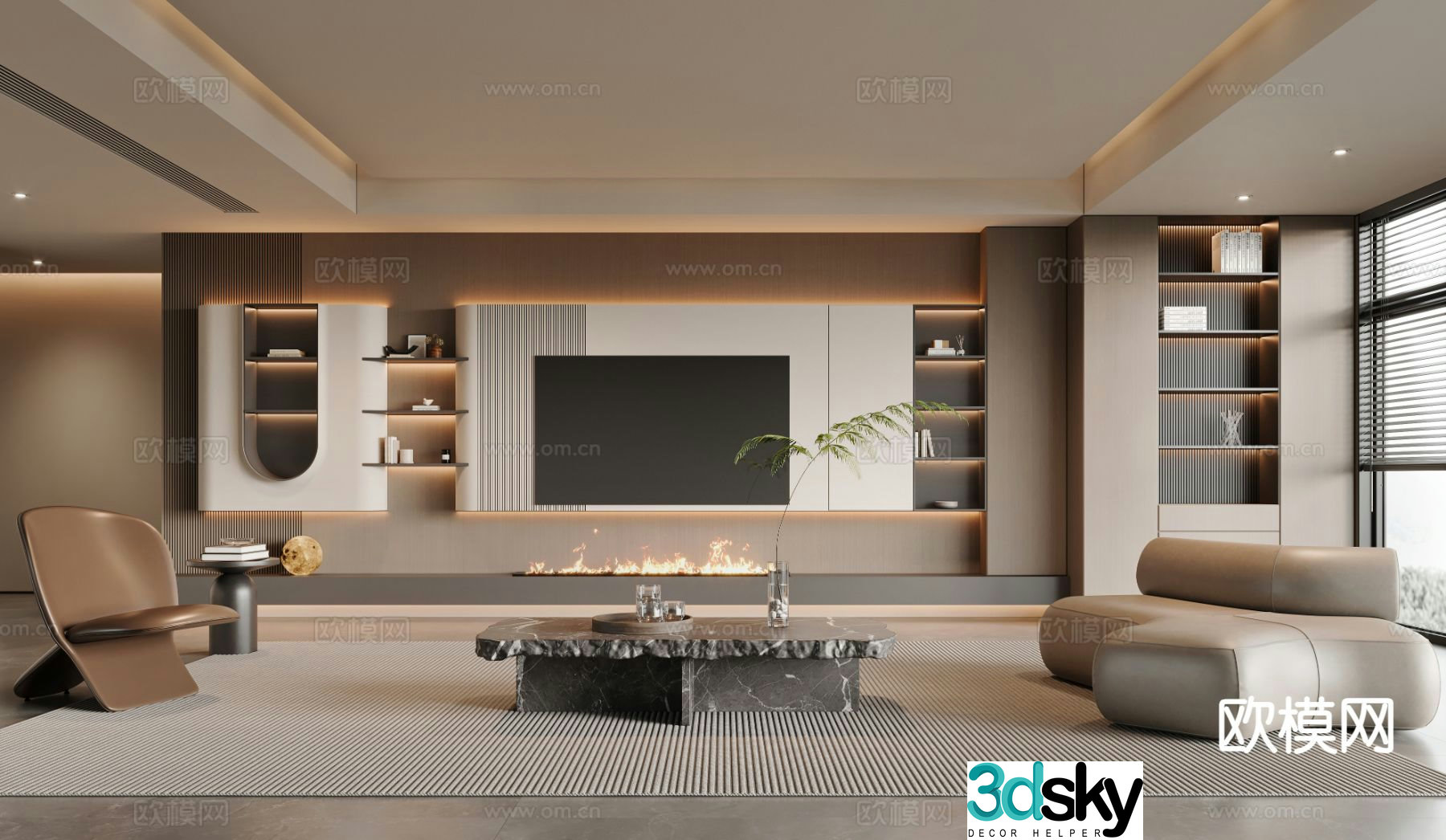Modern living room 3d model