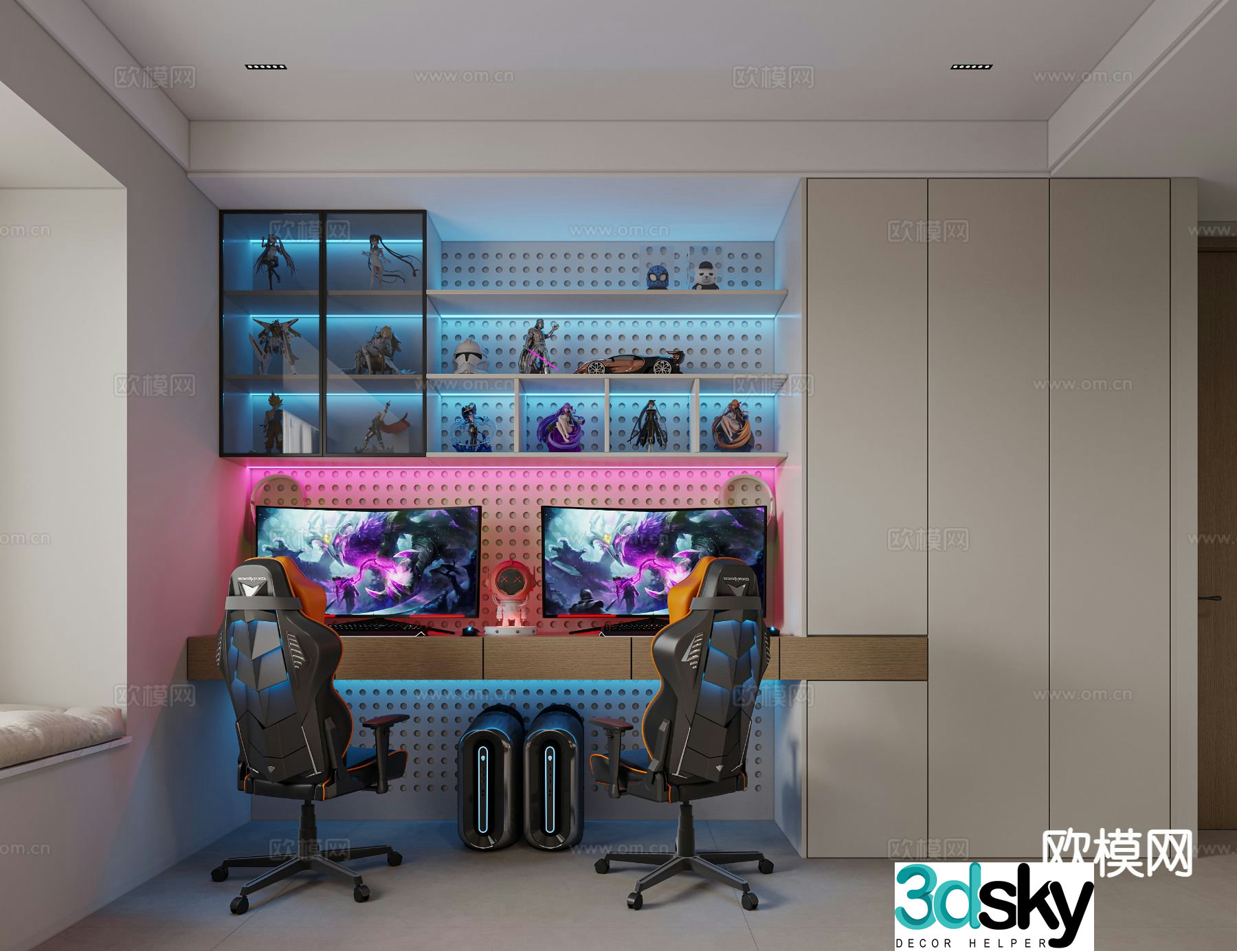 Modern eSports room computer room 3D model