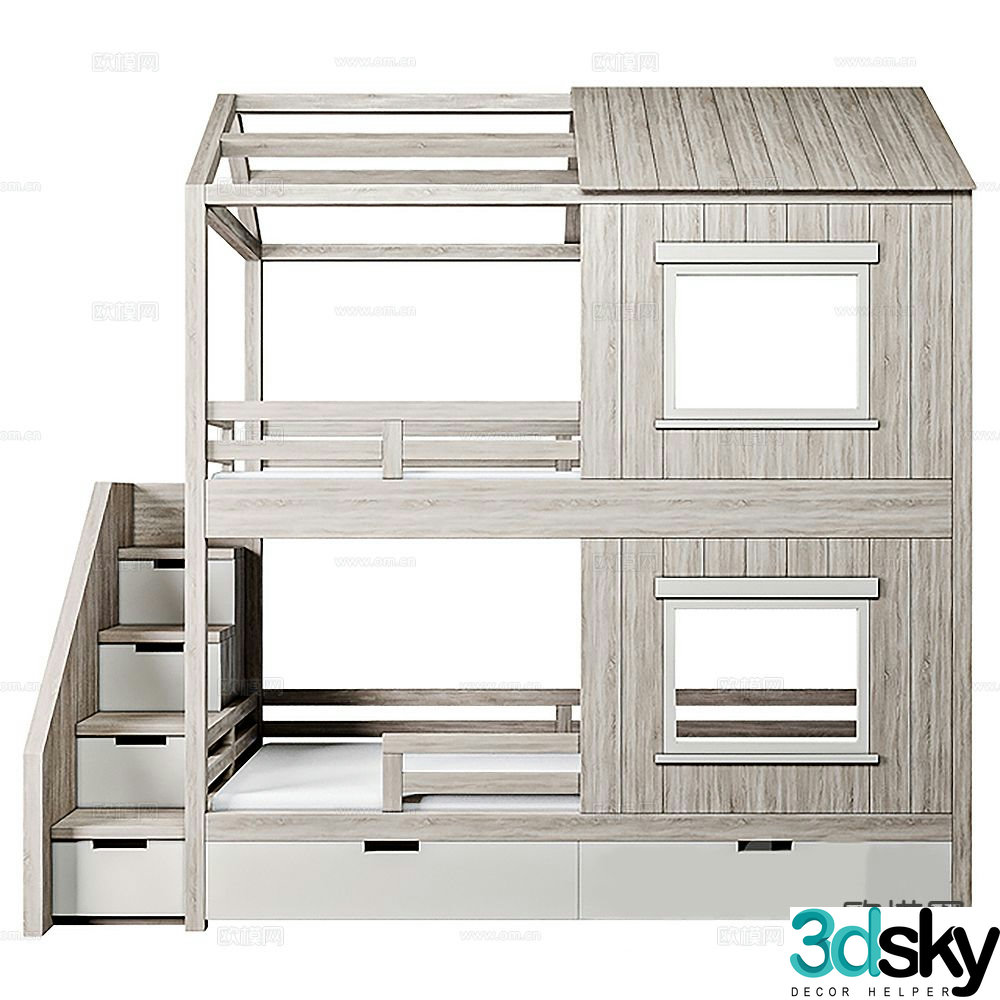 Simple bunk bed 3d model