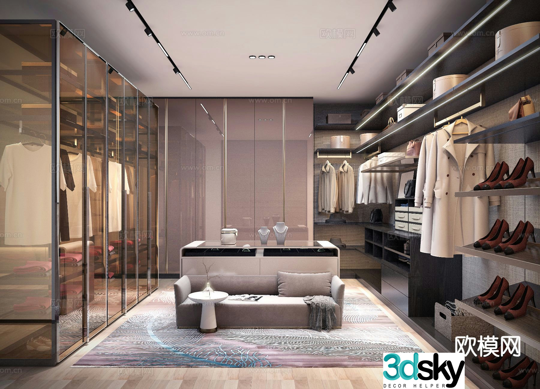 Light luxury cloakroom 3D model