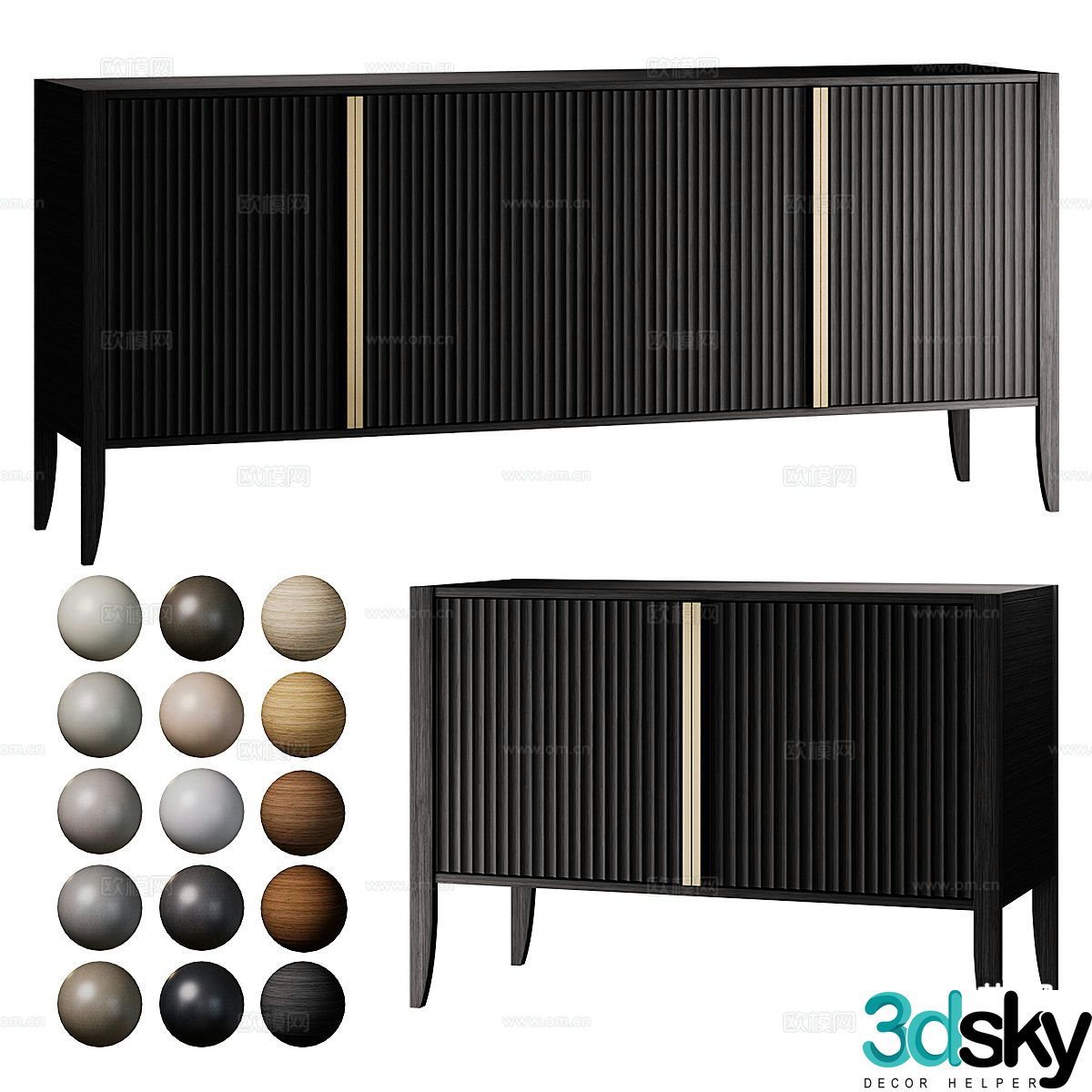 Nordic entrance cabinet side cabinet 3d model