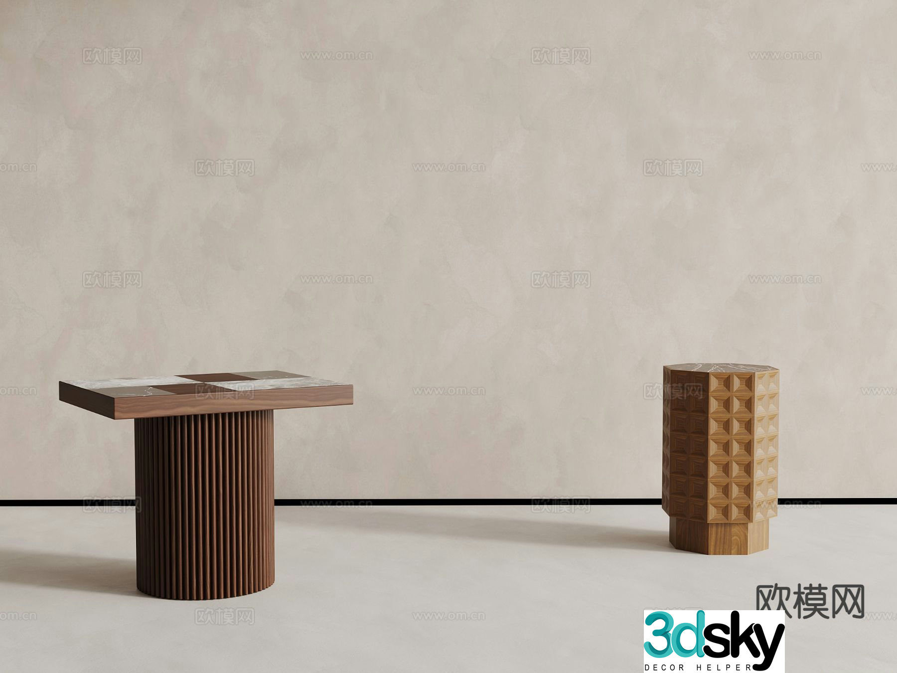 Medieval side table 3d model