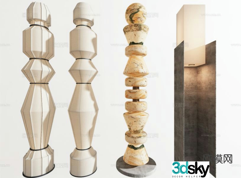 Medieval style floor lamp 3d model