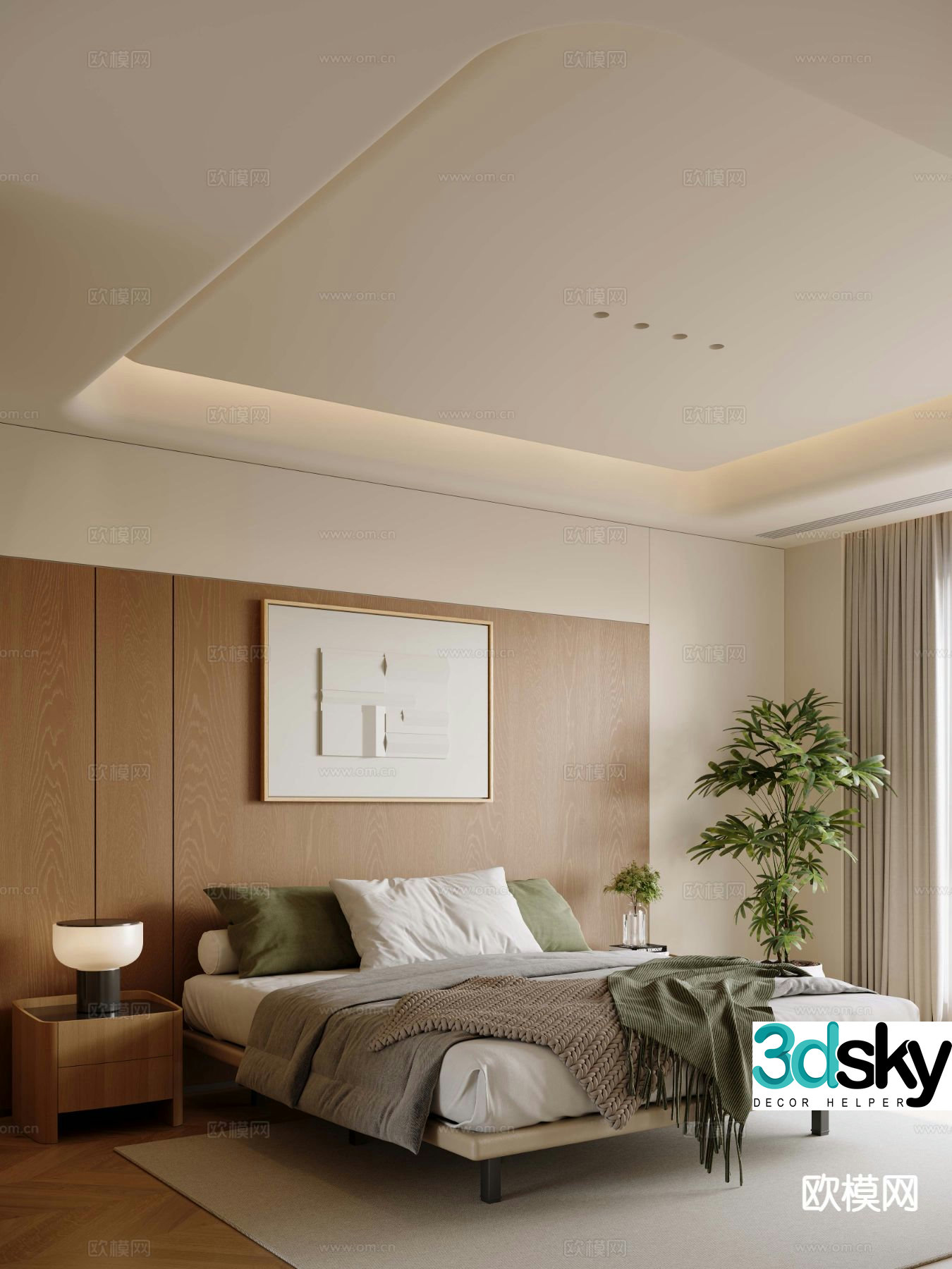 Modern bedroom second bedroom 3d model