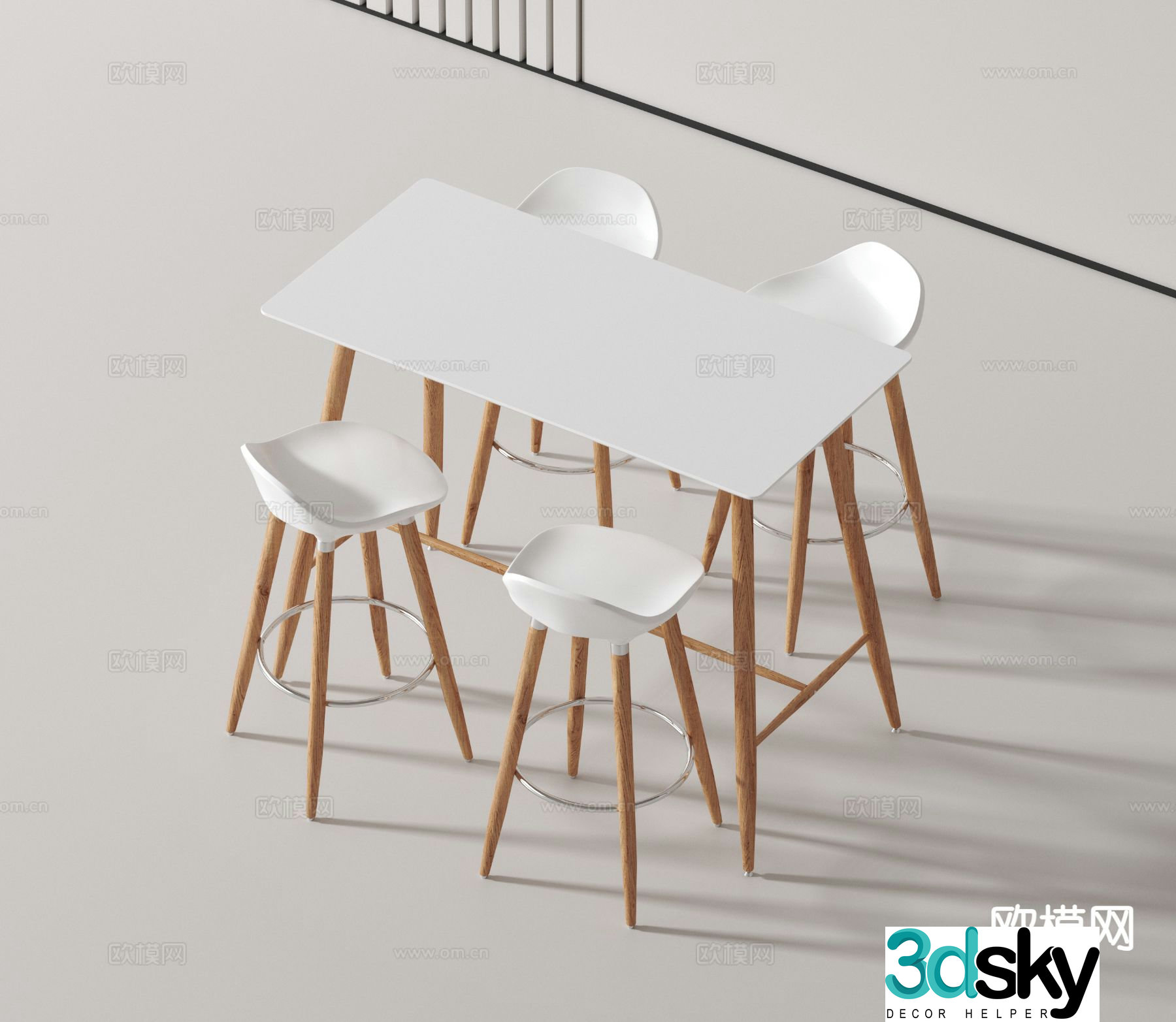 Modern bar bar chair 3d model