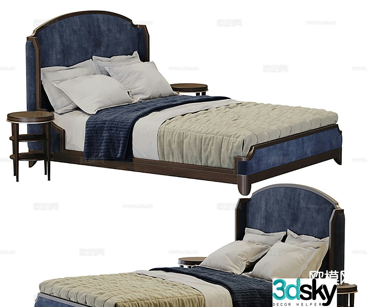 Simple single bed 3d model
