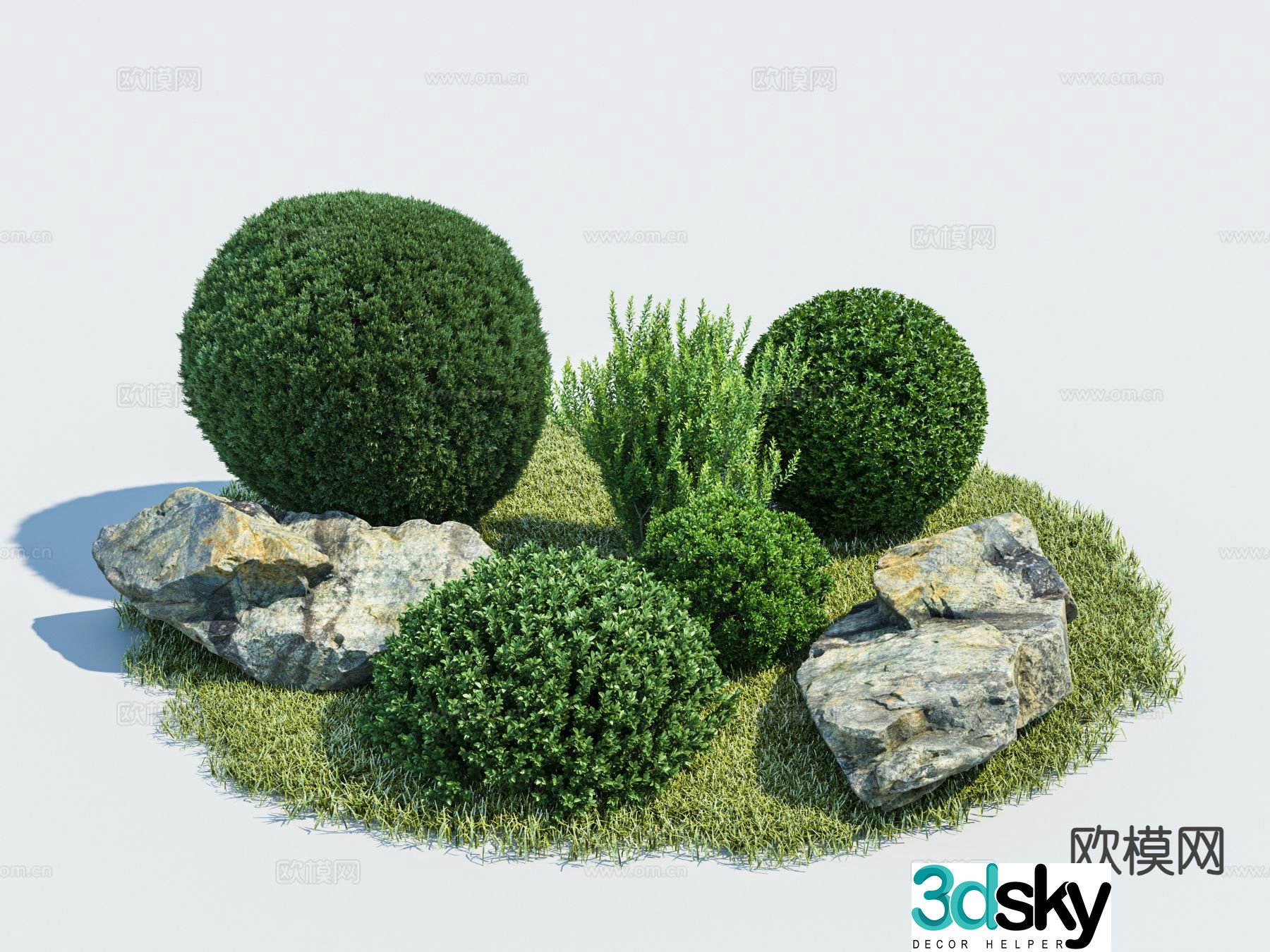 3D model of garden green plant sketch