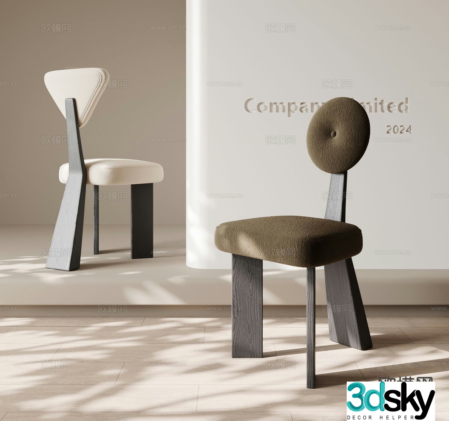 Medieval style chair dining chair 3d model