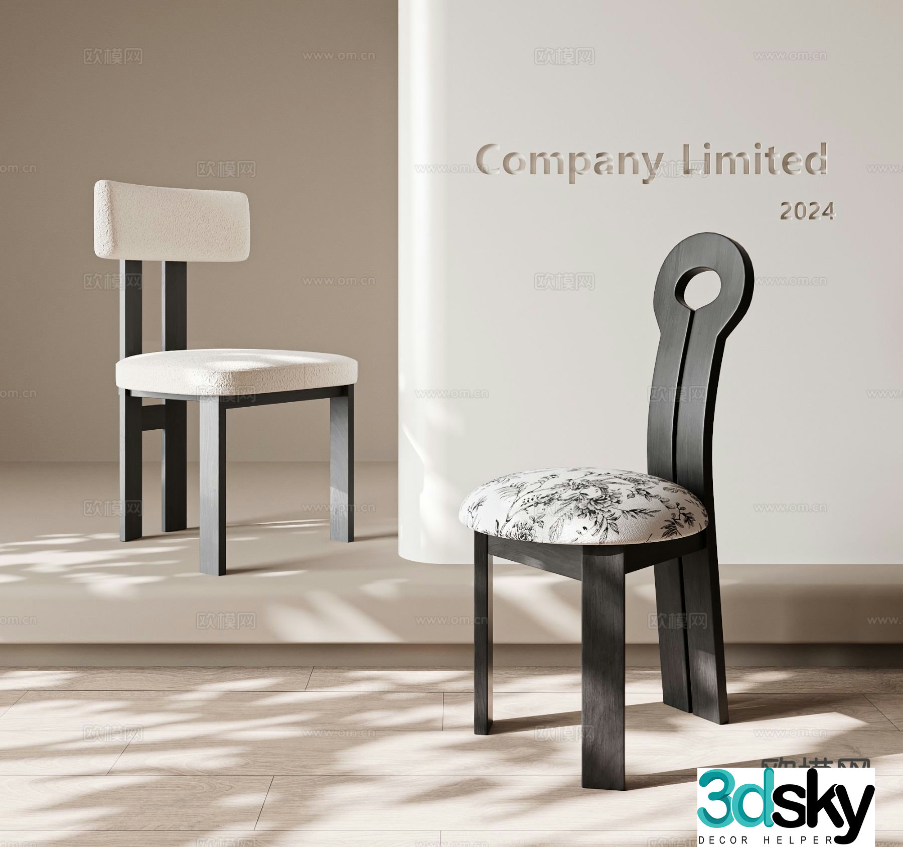 Medieval style chair single chair dining chair 3d model