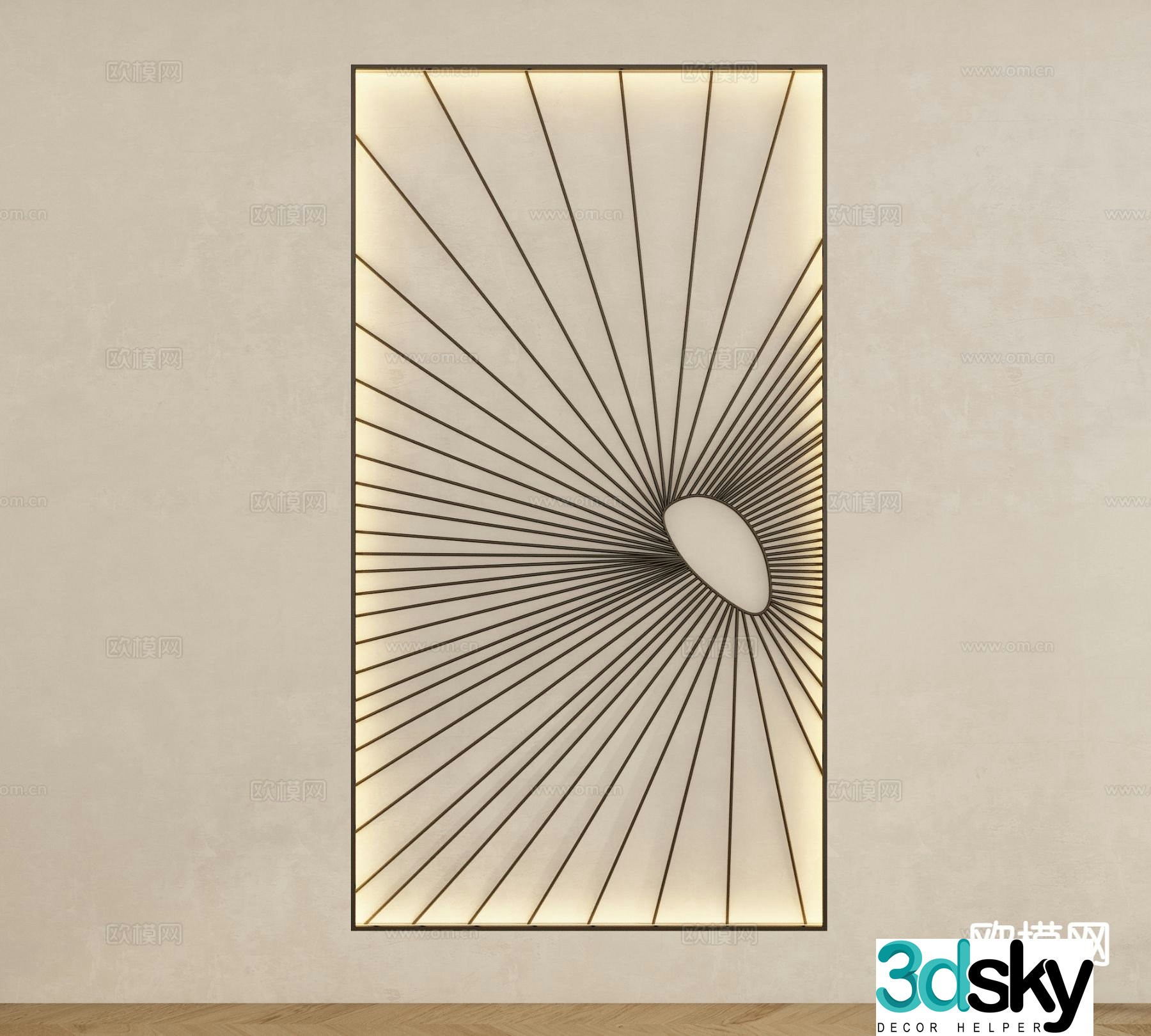 Modern illuminated wall decoration 3d model