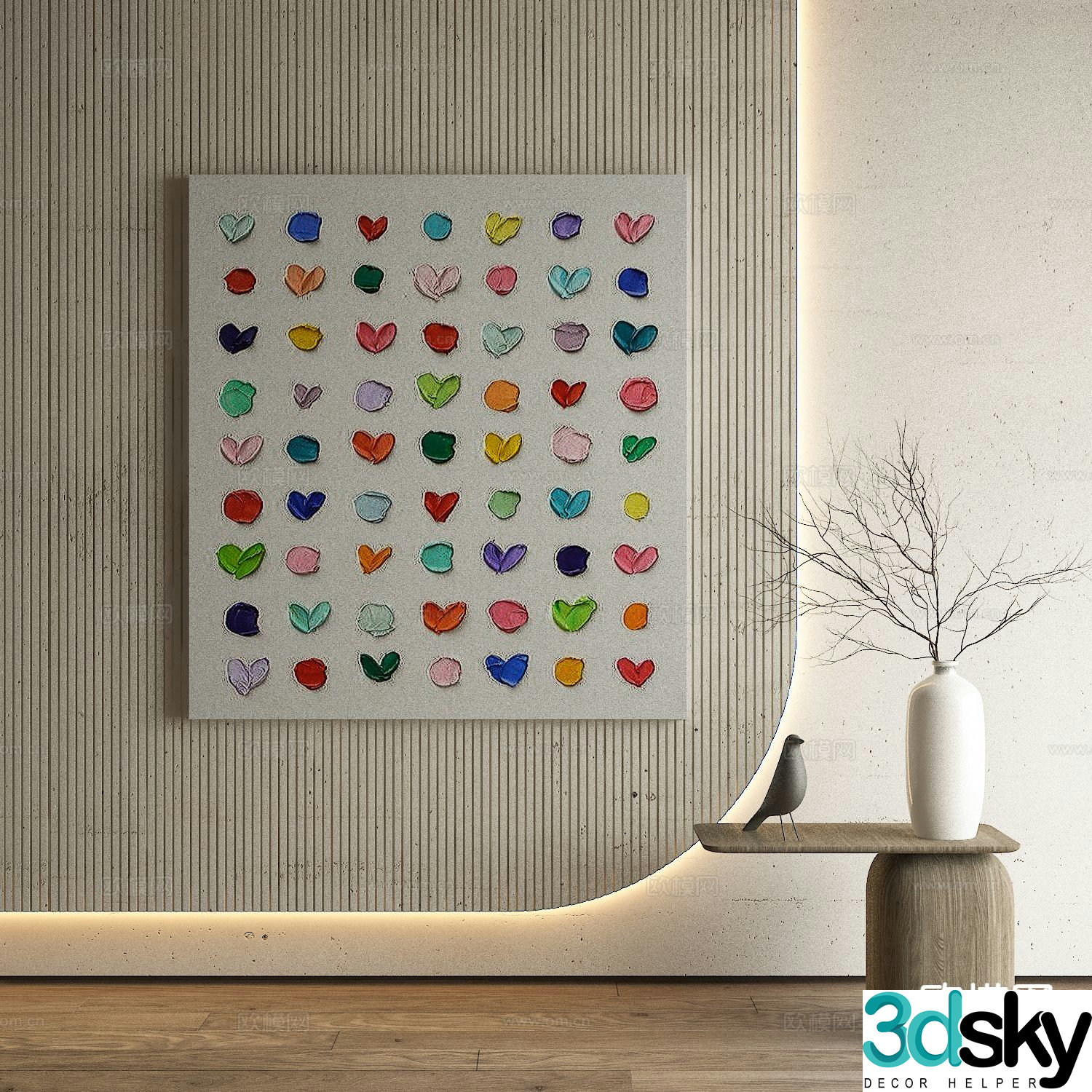 Nordic art painting texture painting decorative painting 3d model