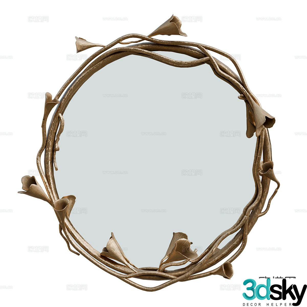Nordic mirror decorative mirror hanging mirror 3d model