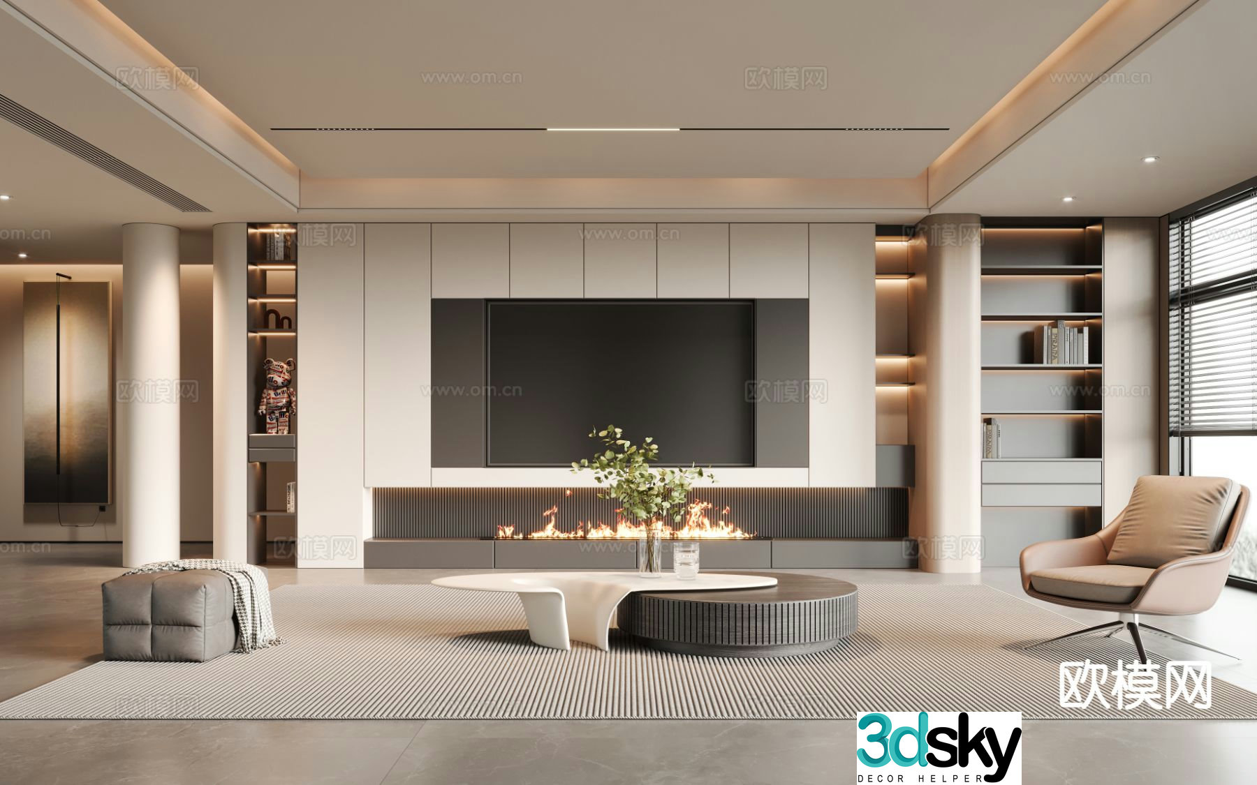 Modern living room 3d model