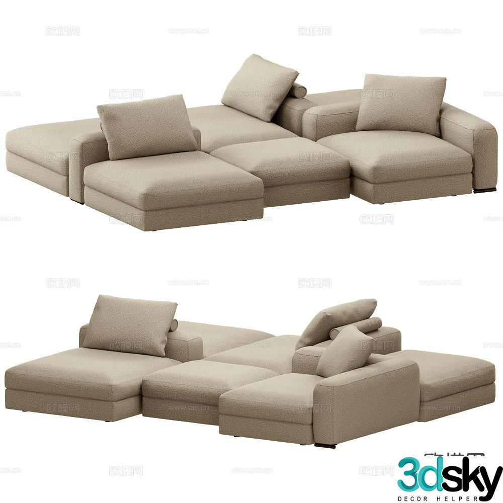 Saba multi-person sofa 3d model
