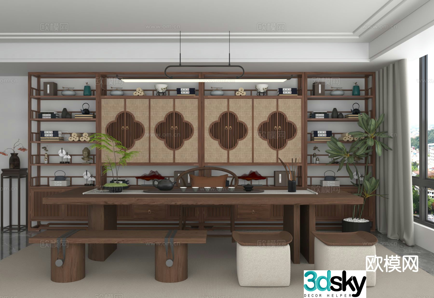 New Chinese tea room 3d model