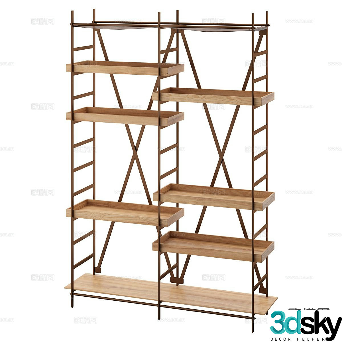 Nordic bookcase 3d model