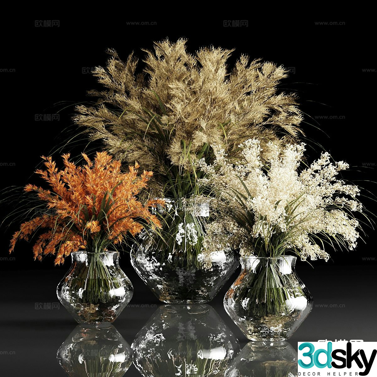 Modern floral vase 3d model