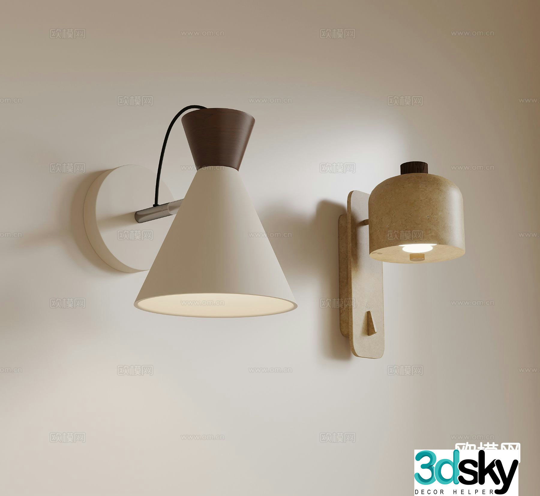 Wabi-sabi wall lamp creative wall lamp 3d model