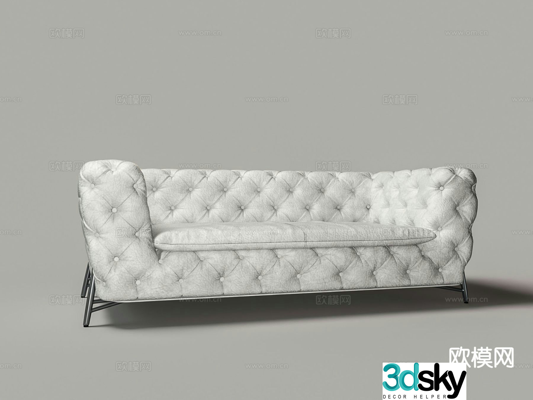 European style multi-person sofa 3D model