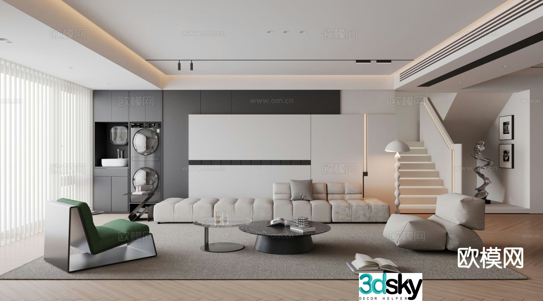 Modern living room 3d model