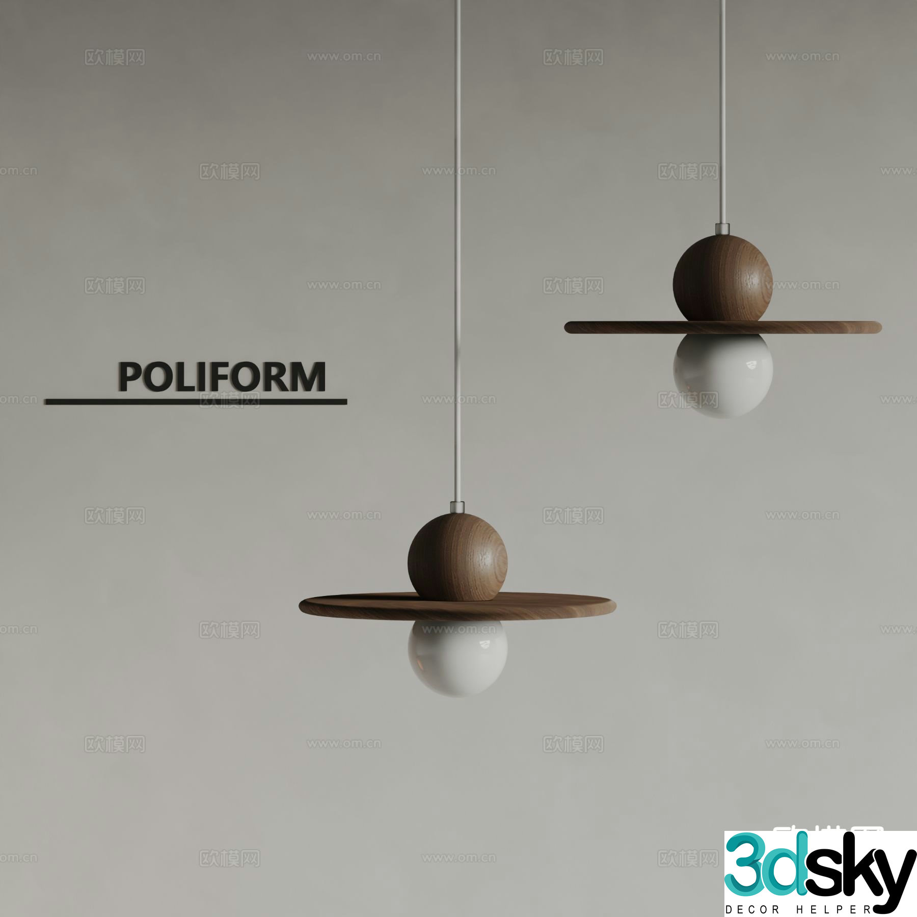 poliform art chandelier 3d model