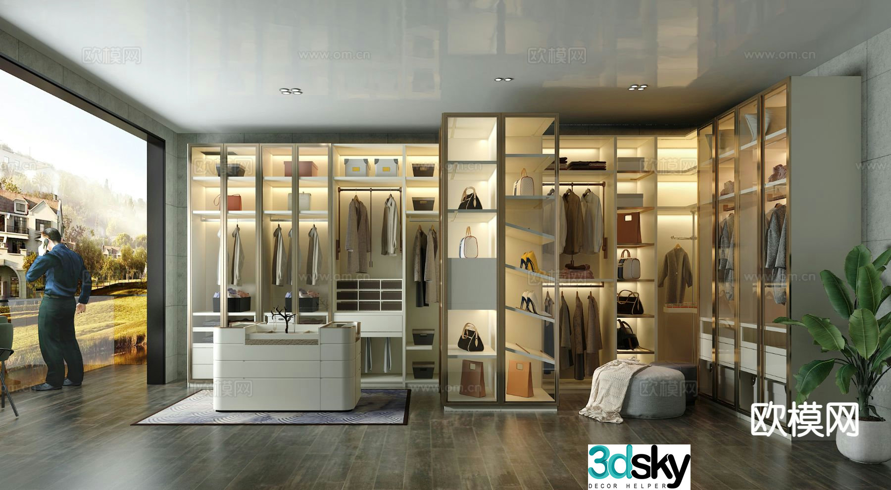 Modern cloakroom 3d model