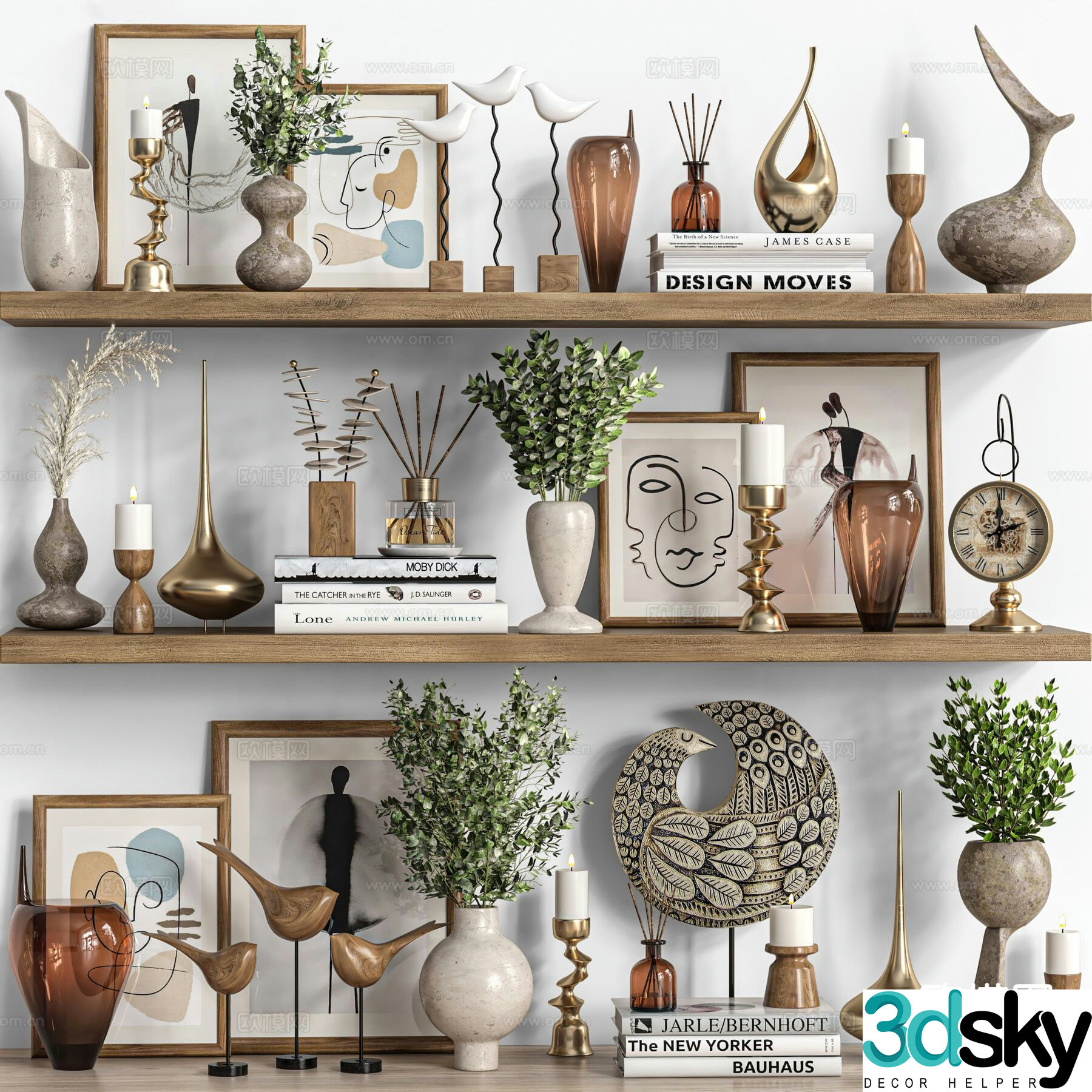 Decorative ornaments vase candle photo frame 3d model