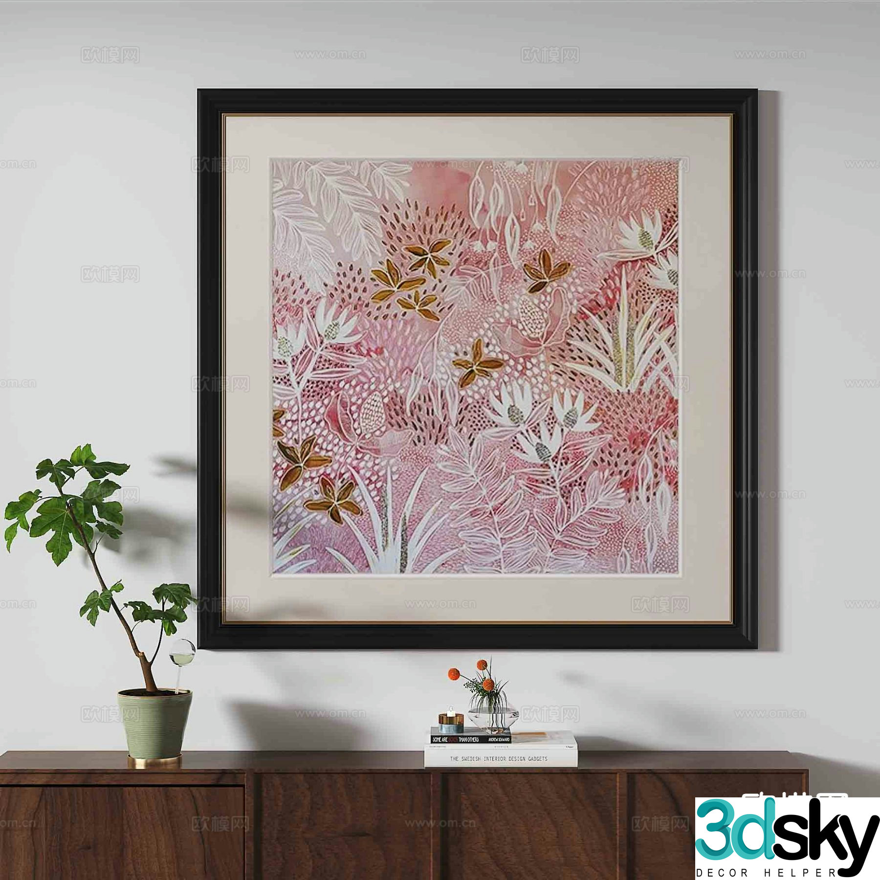 French hanging painting decorative painting 3d model