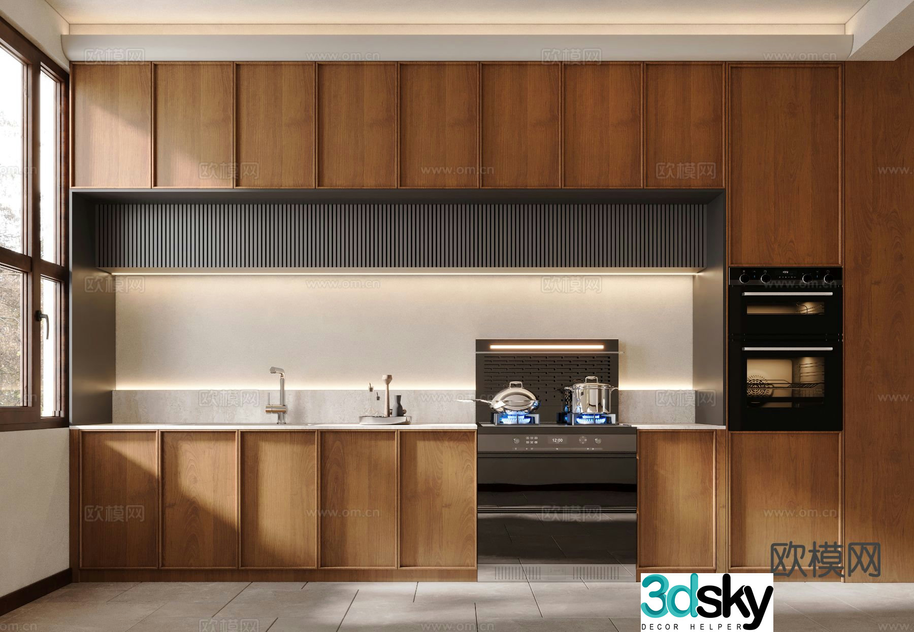 Medieval style kitchen cabinet 3d model