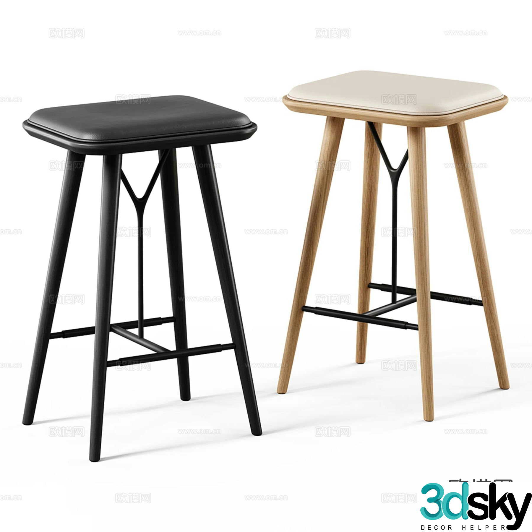 Modern bar stool bar stool high stool 3d model