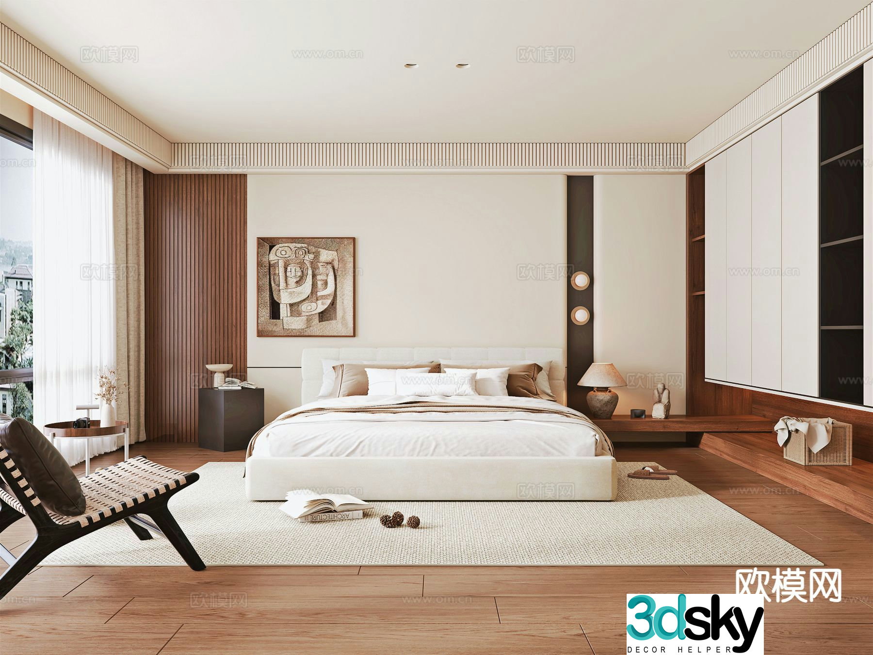 Medieval style bedroom master bedroom 3d model