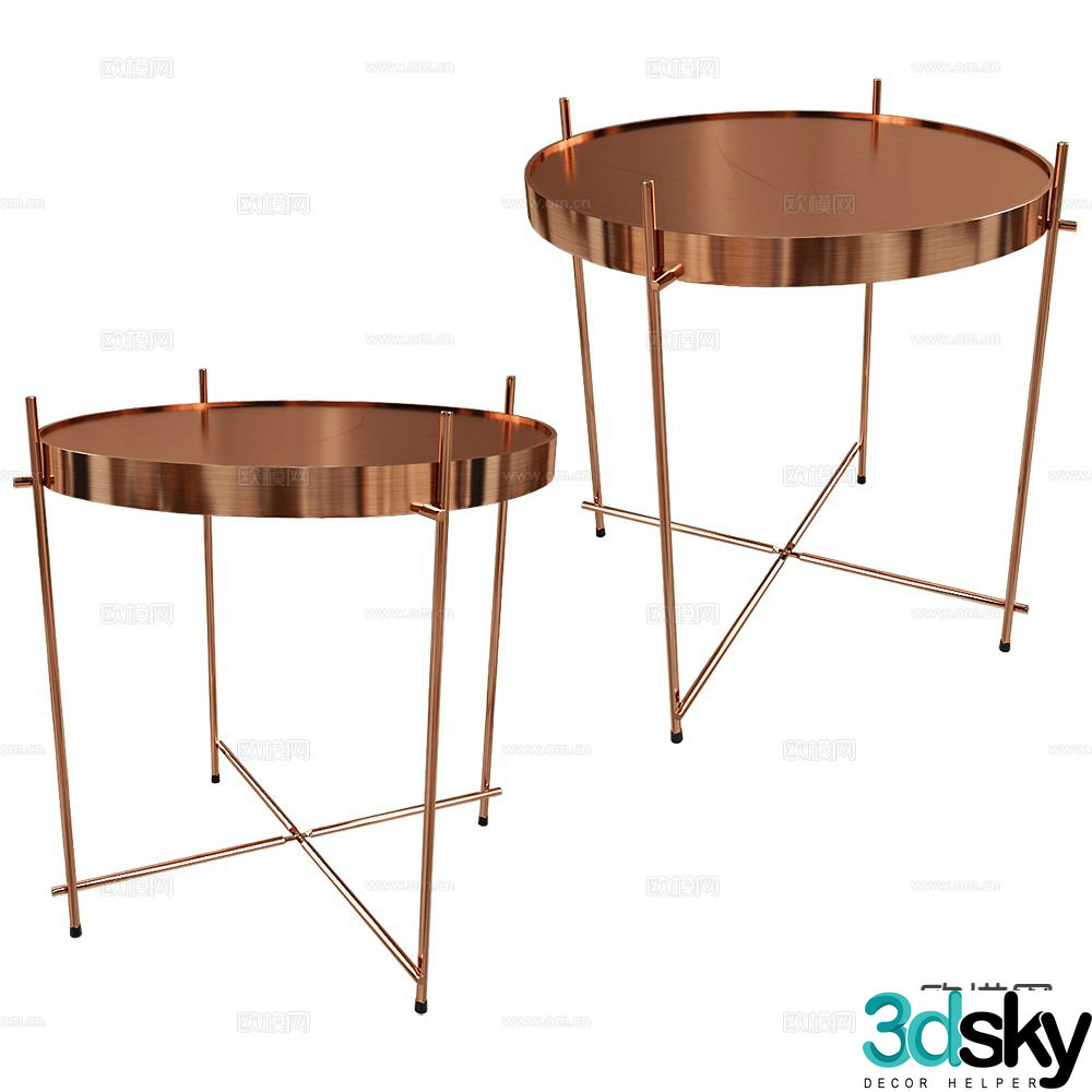 Zuiver Group light luxury side table corner table round table 3D model