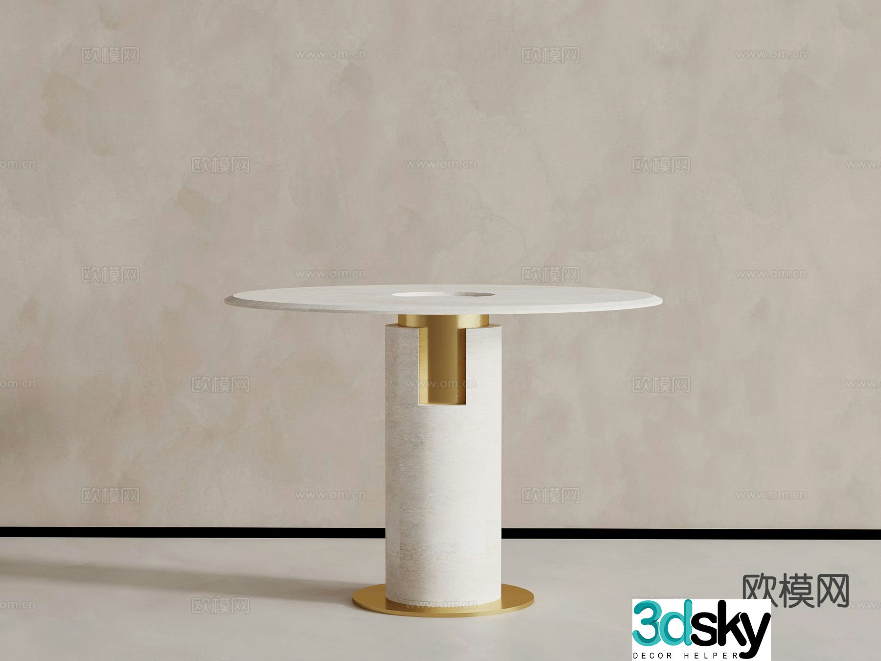 Simple dining table 3d model
