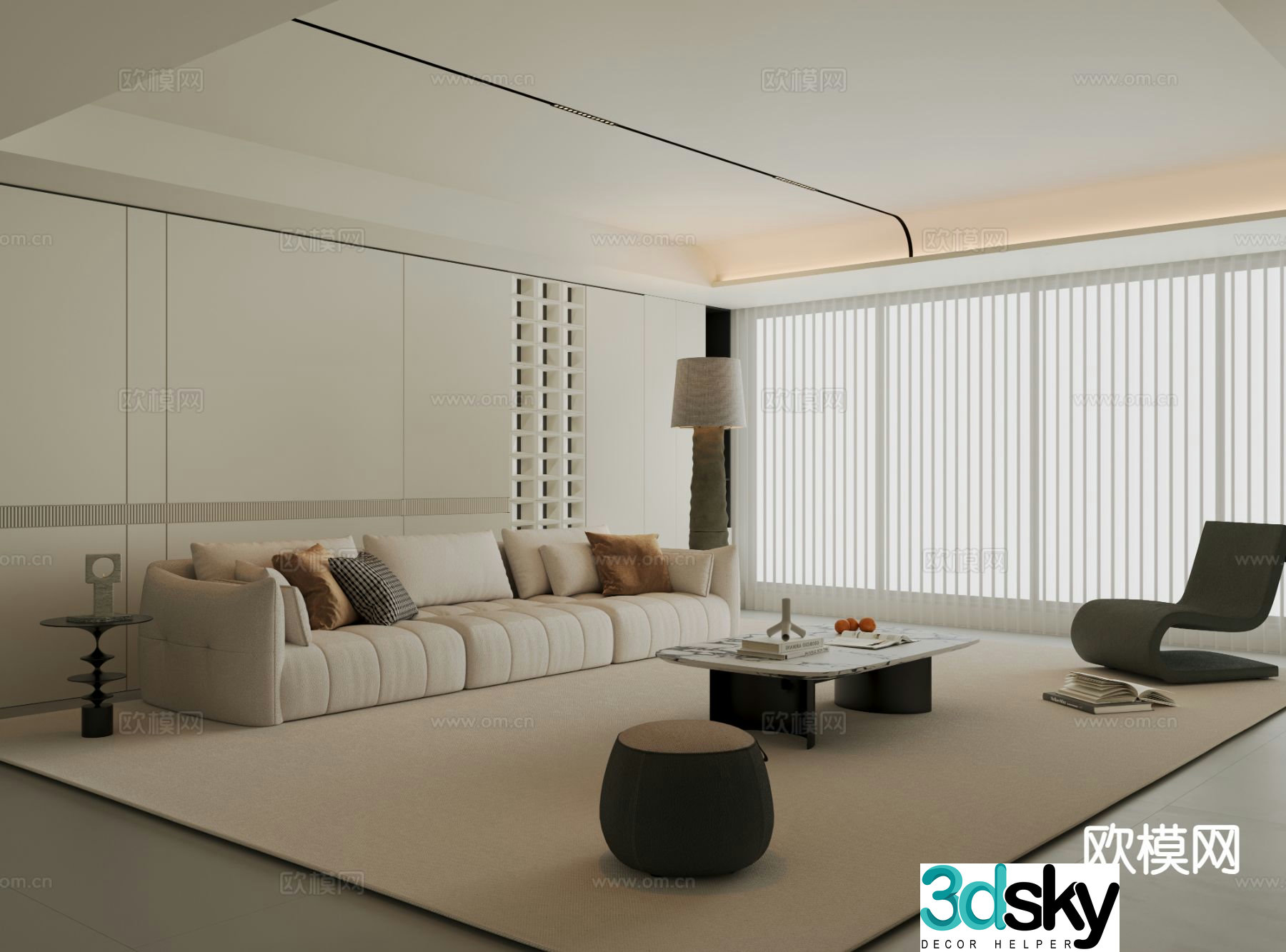 Modern sofa set 3d model