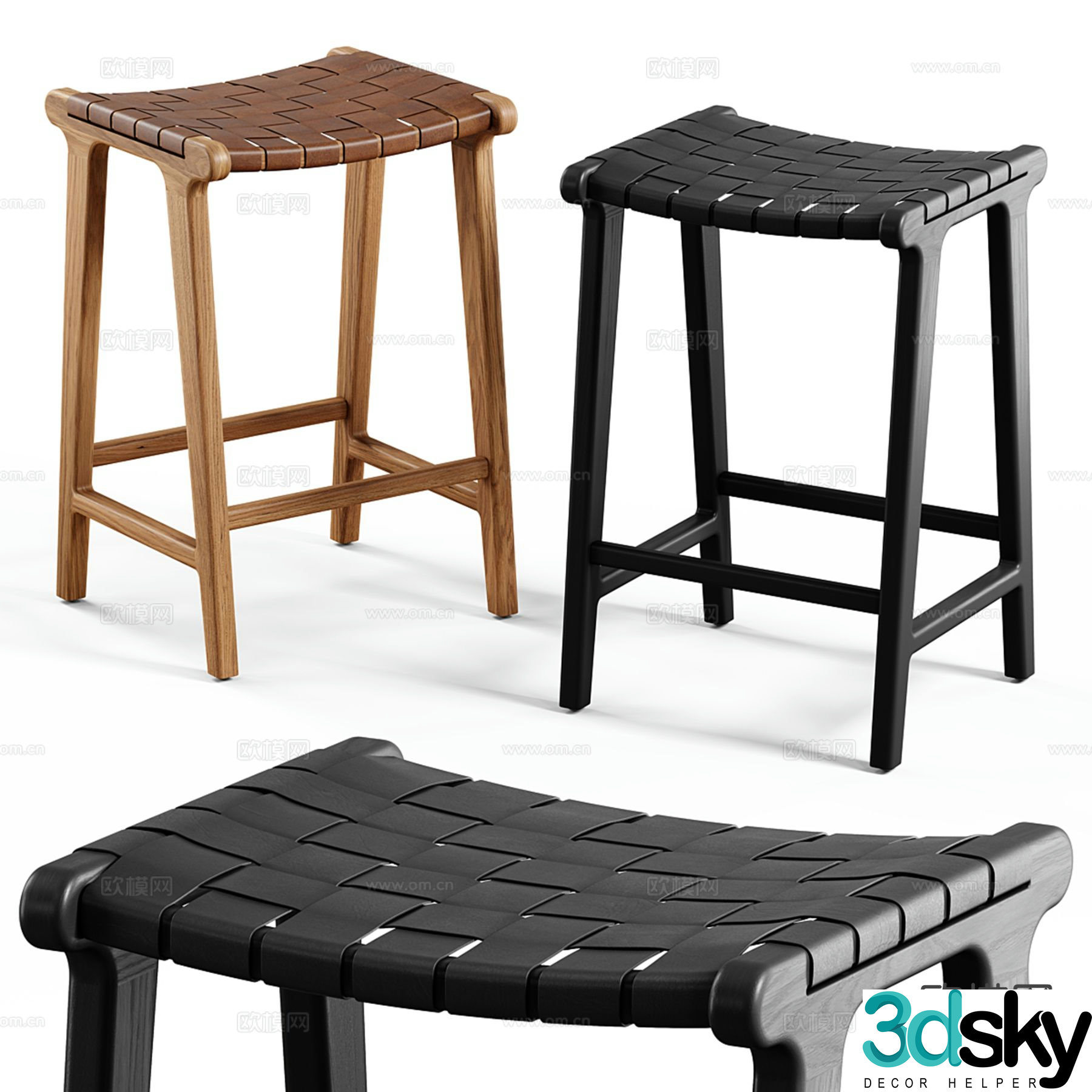 Medieval style bar stool bar stool high stool 3d model
