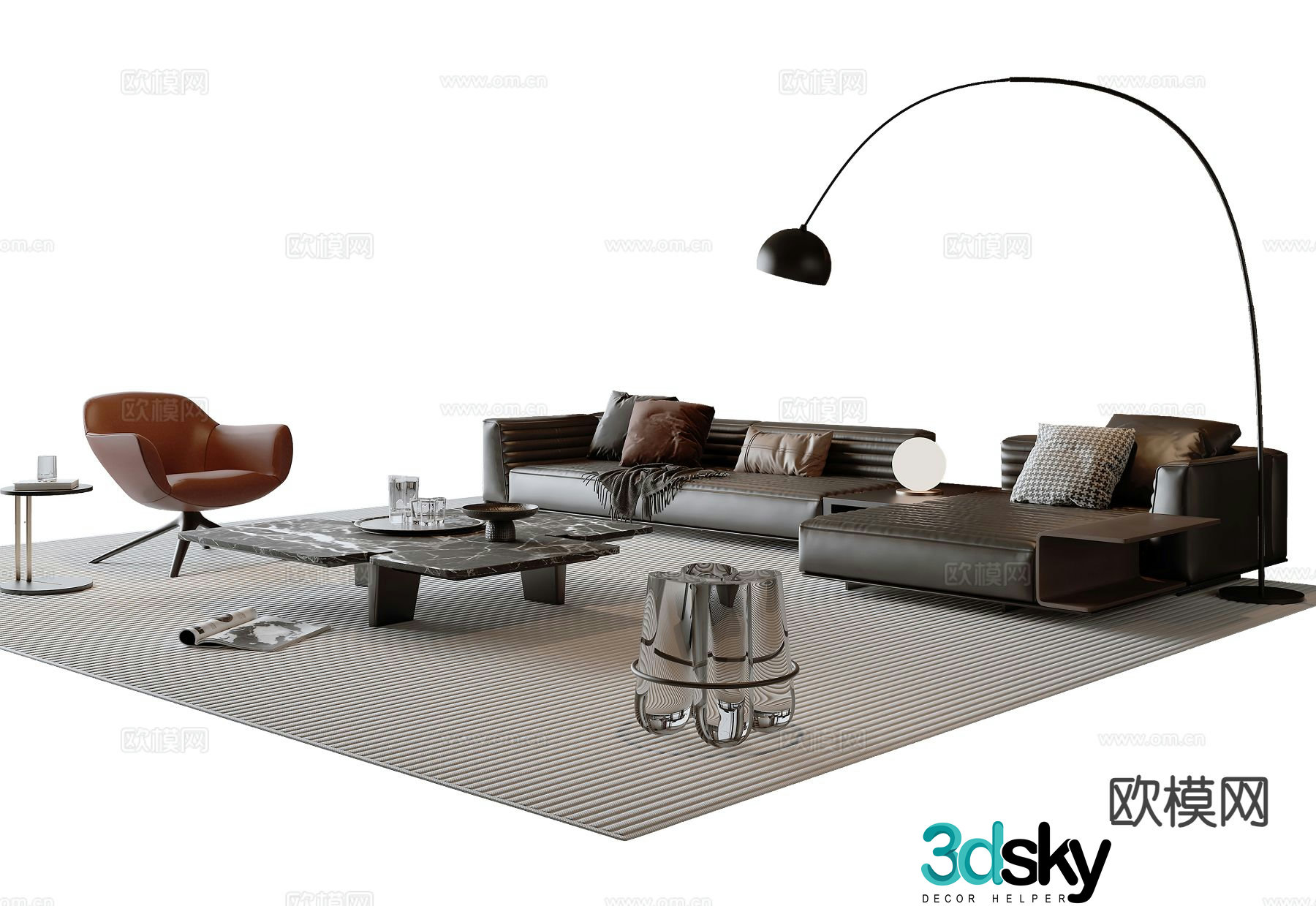 Italian sofa combination 3d model