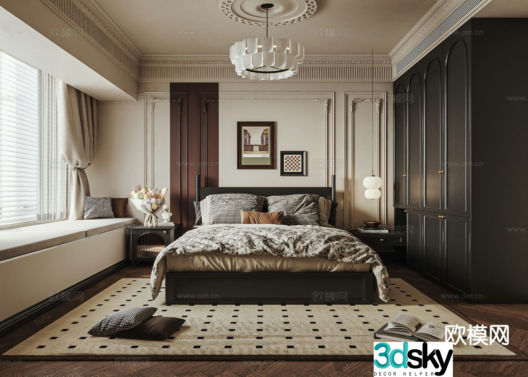 French bedroom master bedroom 3d model