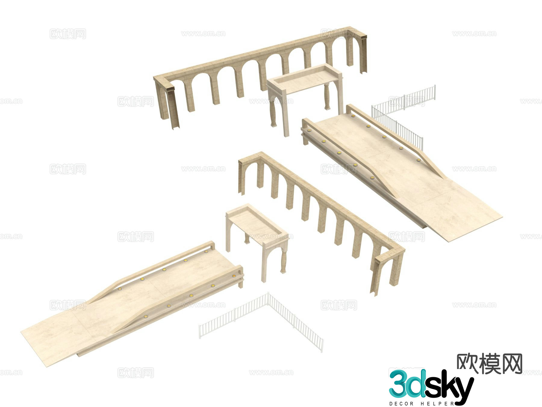 Future architecture building components 3d model