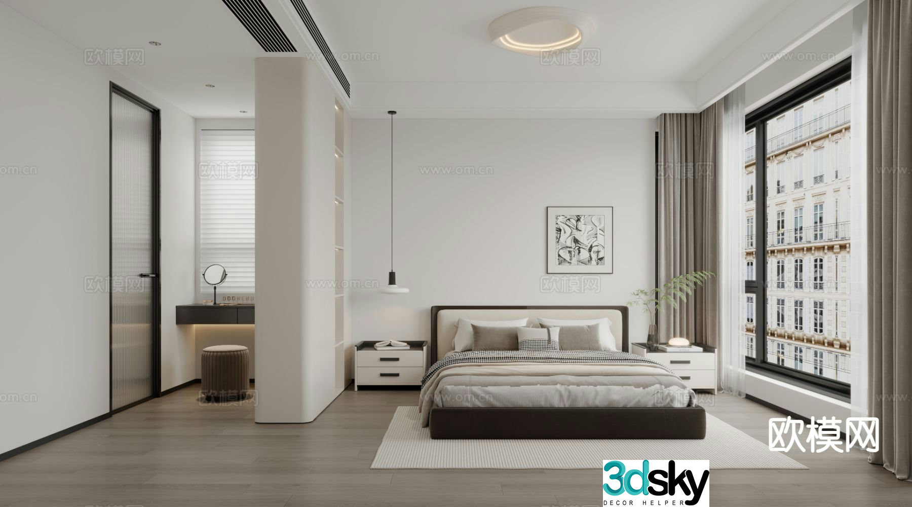 Modern bedroom master bedroom 3d model