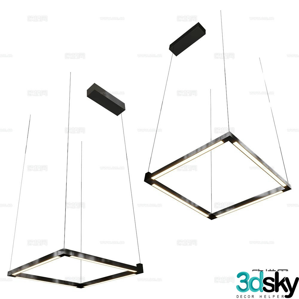 Nemo square frame chandelier 3d model