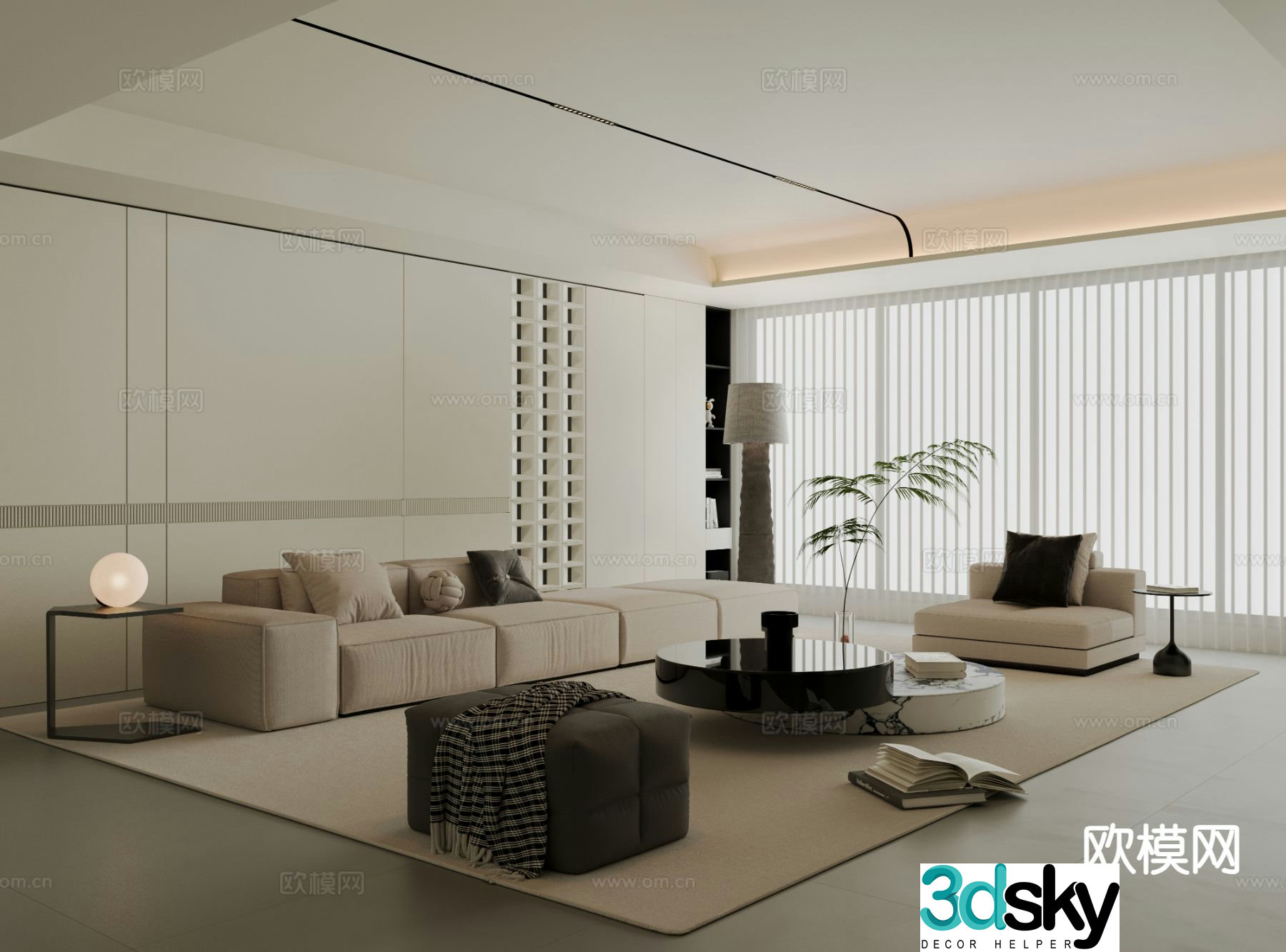 Modern sofa set 3d model