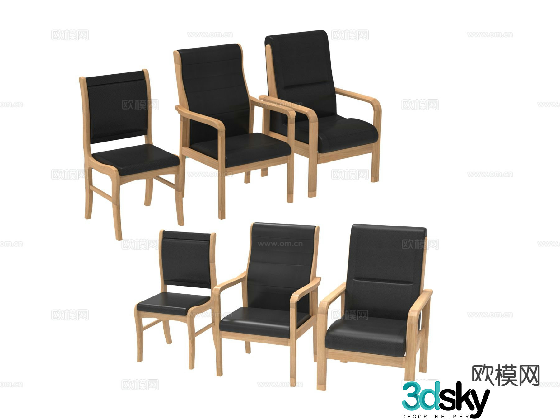 Modern chair leisure chair 3d model